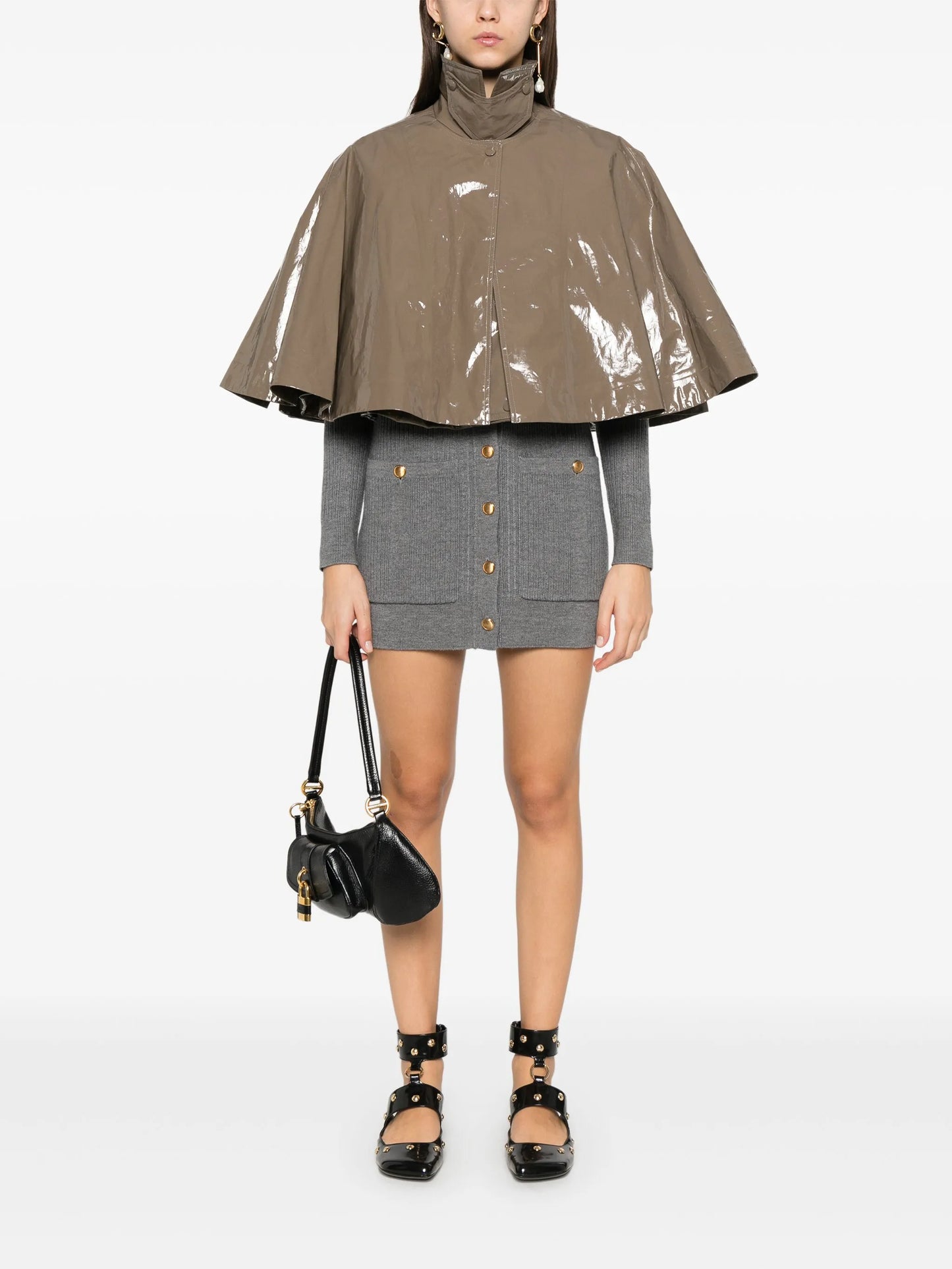 lacquered short cape