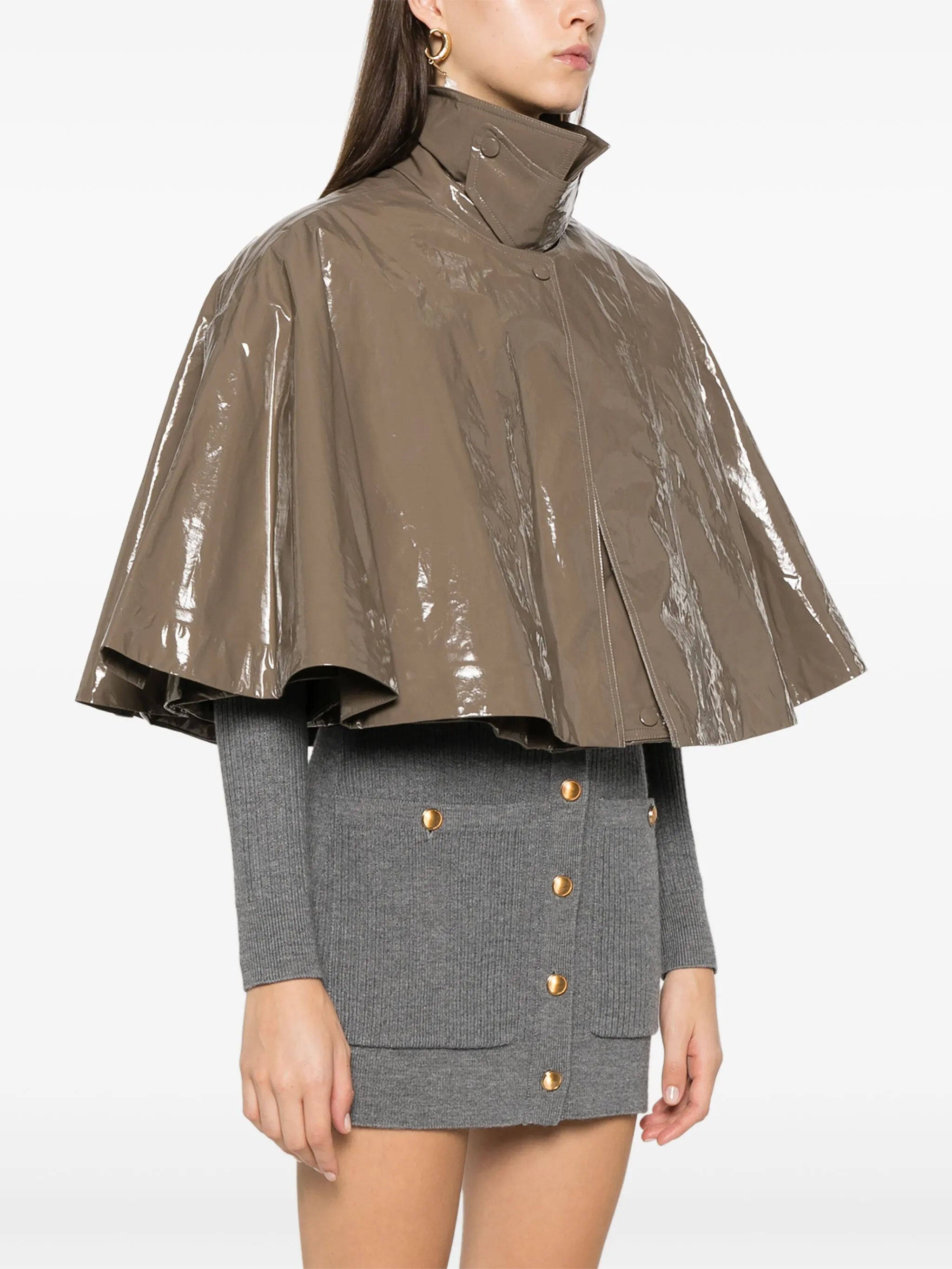 lacquered short cape