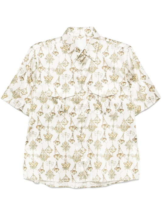 chandelier-print shirt
