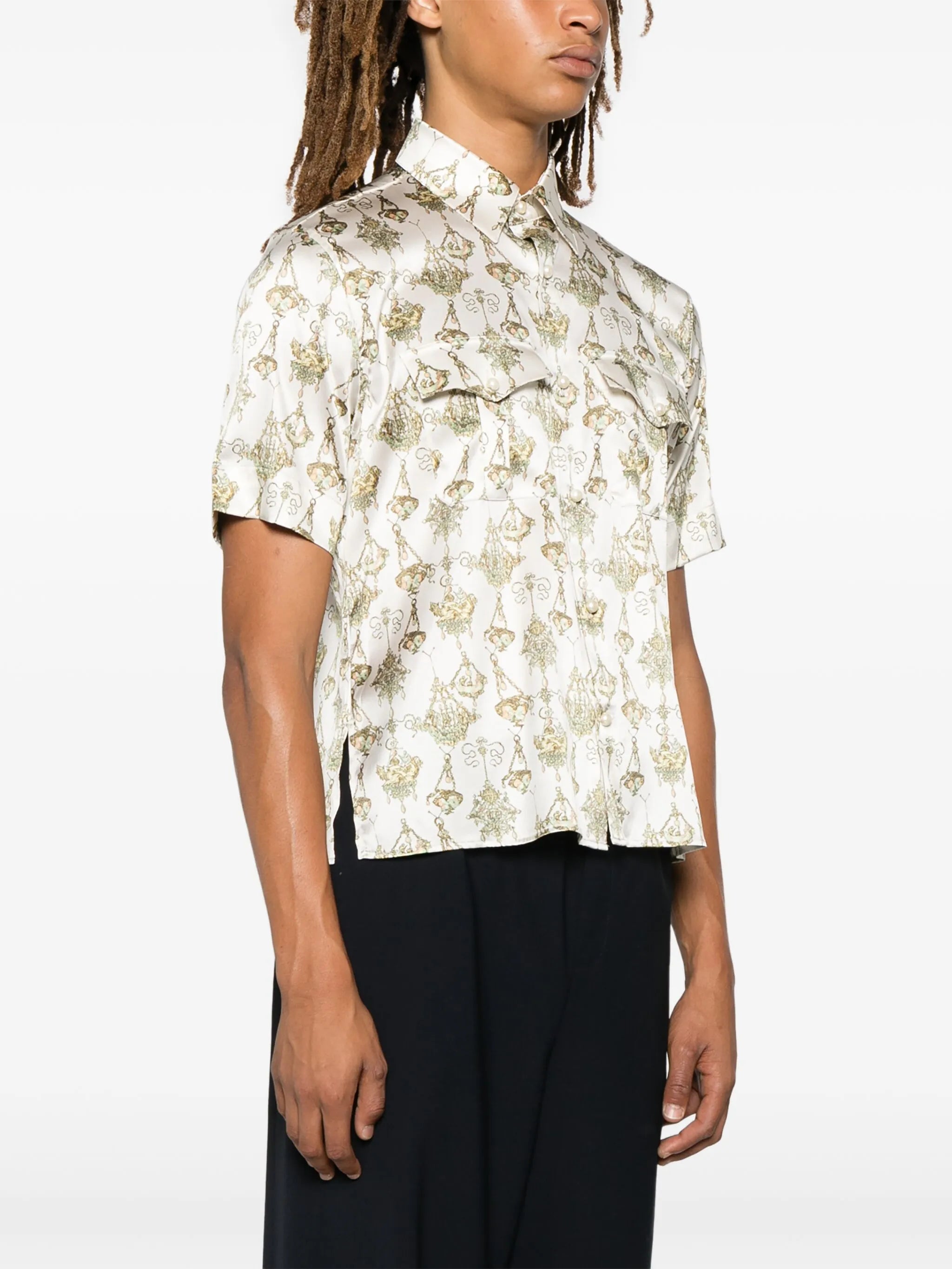 chandelier-print shirt