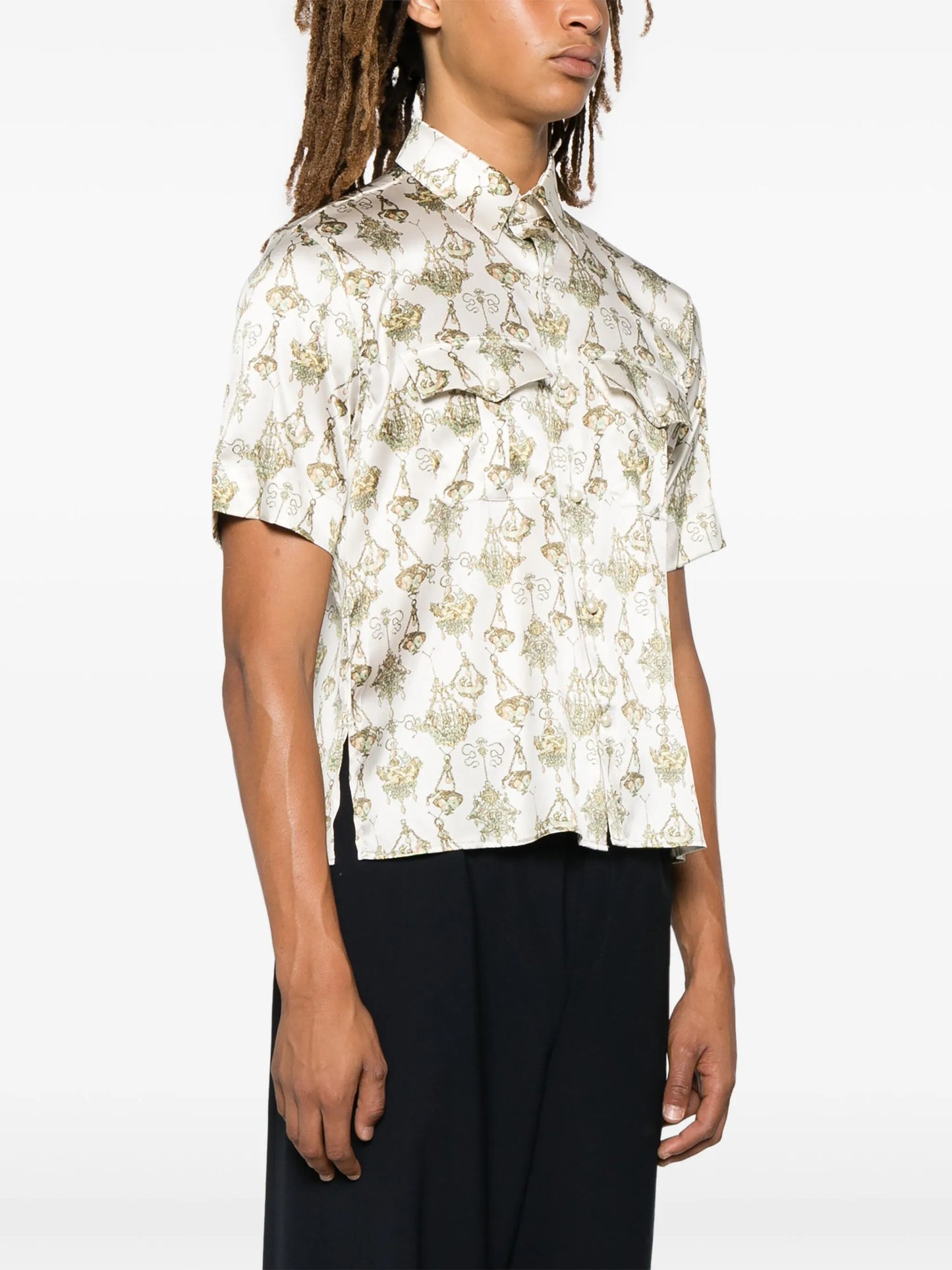 chandelier-print shirt