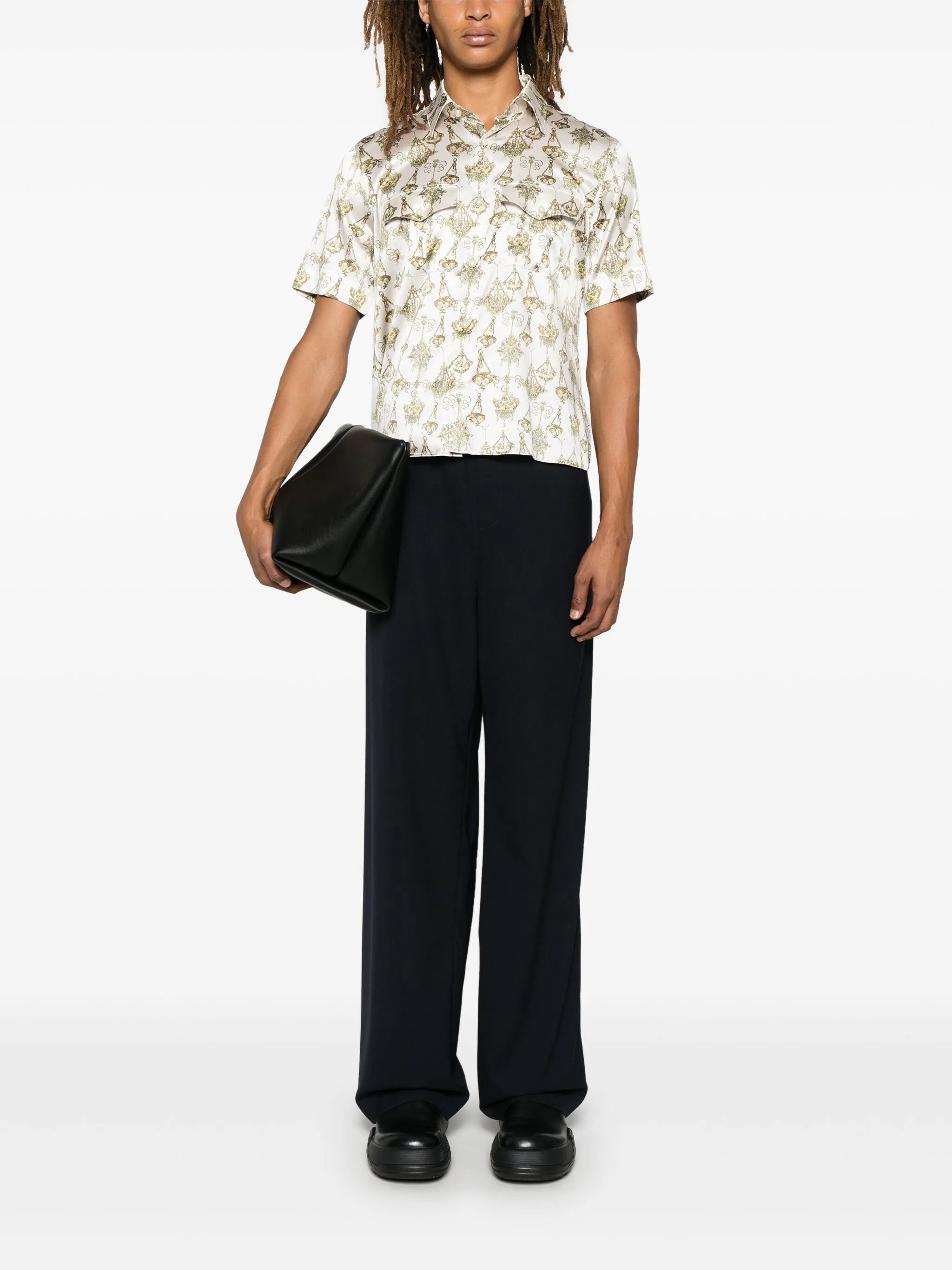 chandelier-print shirt