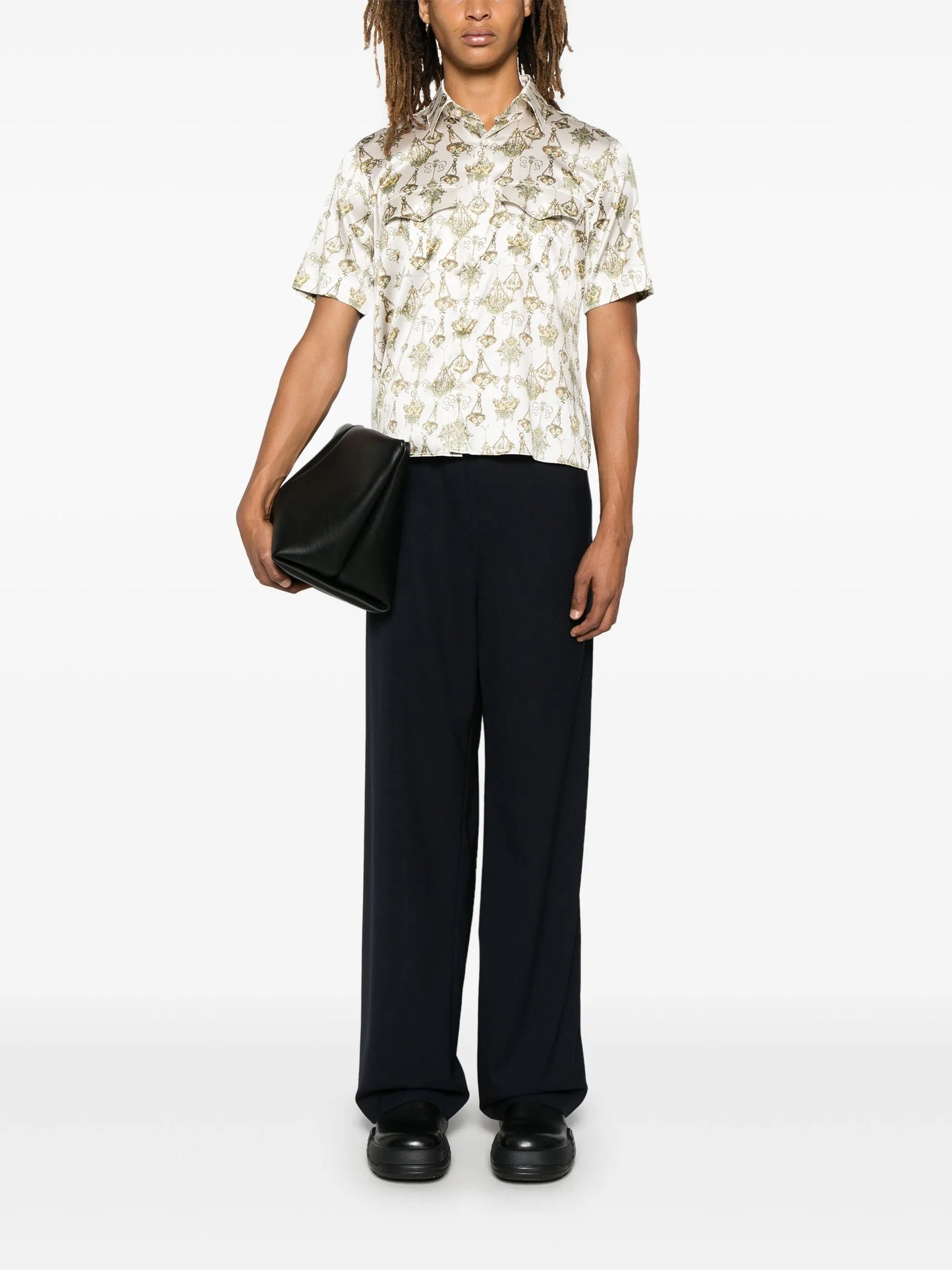 chandelier-print shirt