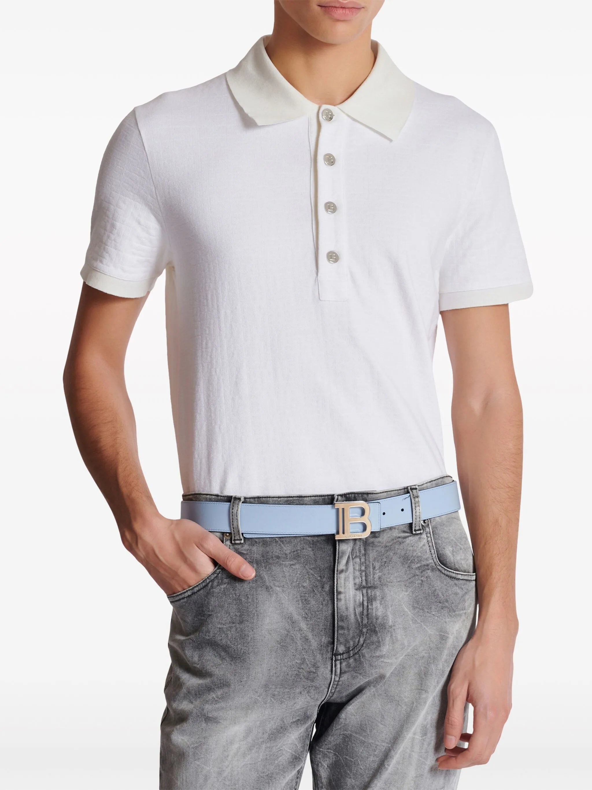 two-tone reversible leather belt