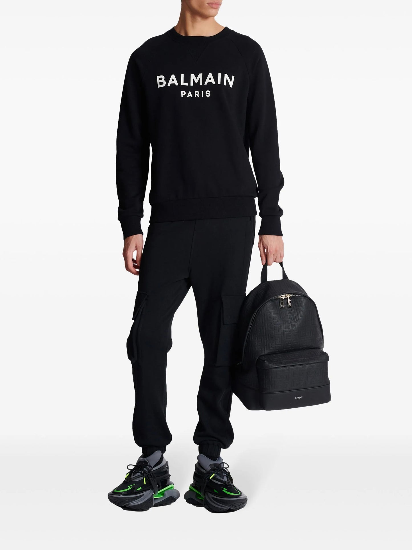 Balmain Paris logo-print cotton sweatshirt
