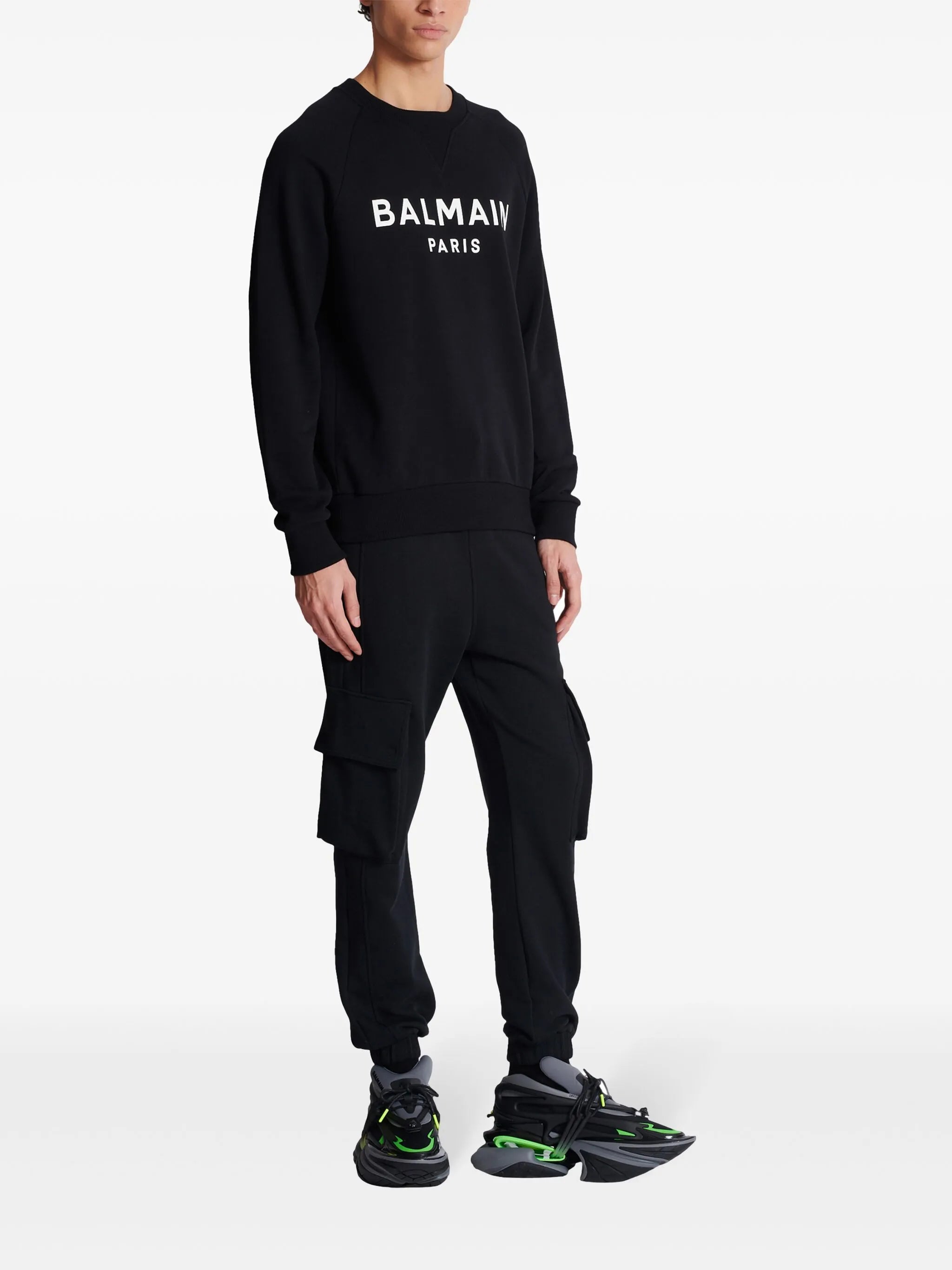Balmain Paris logo-print cotton sweatshirt
