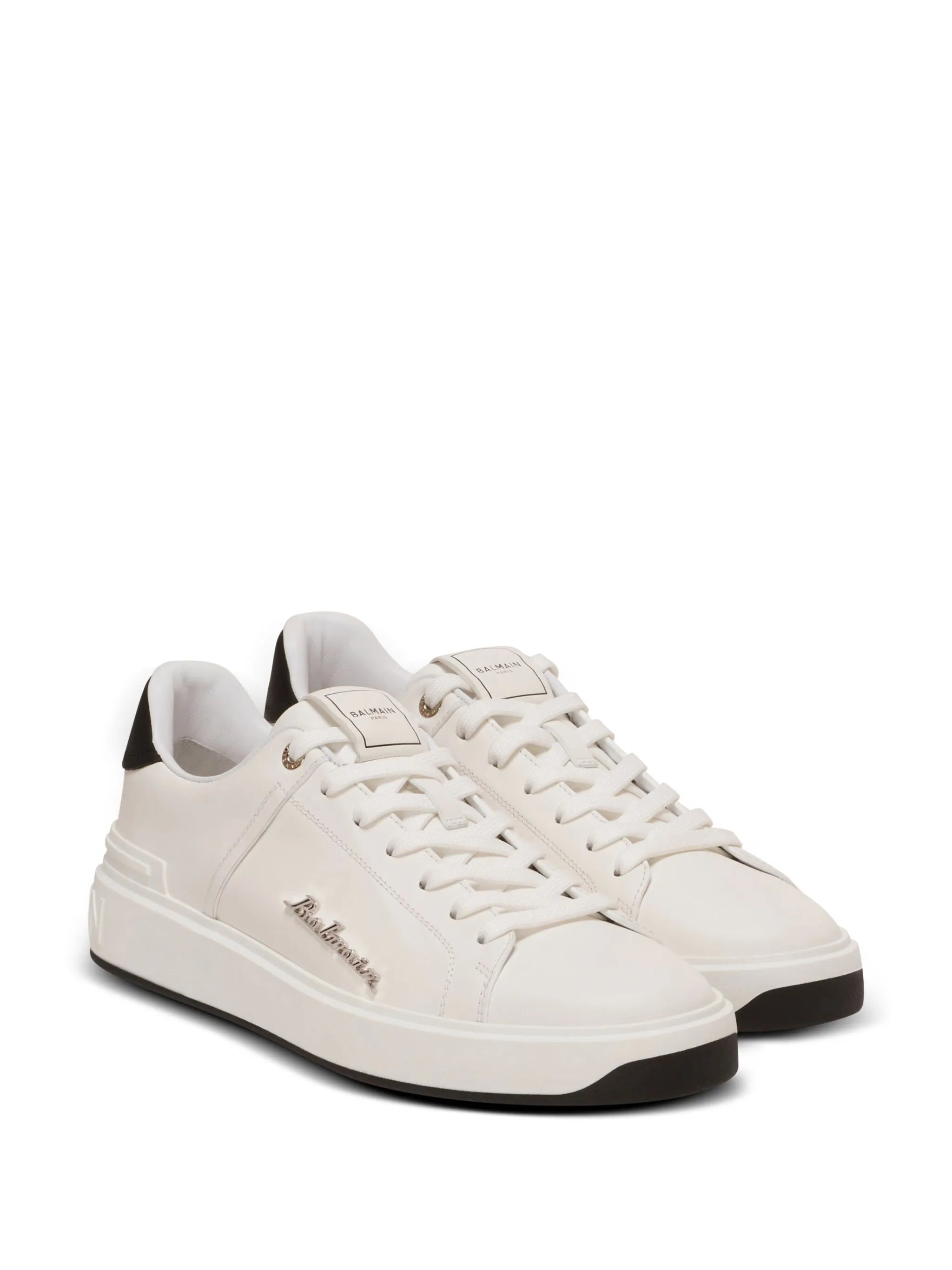 B-Court logo-plaque leather trainers