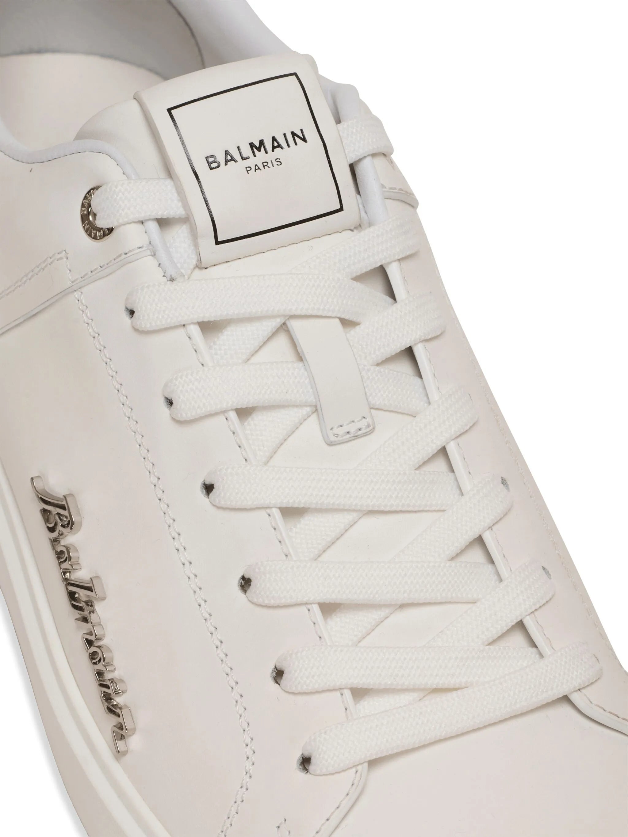 B-Court logo-plaque leather trainers