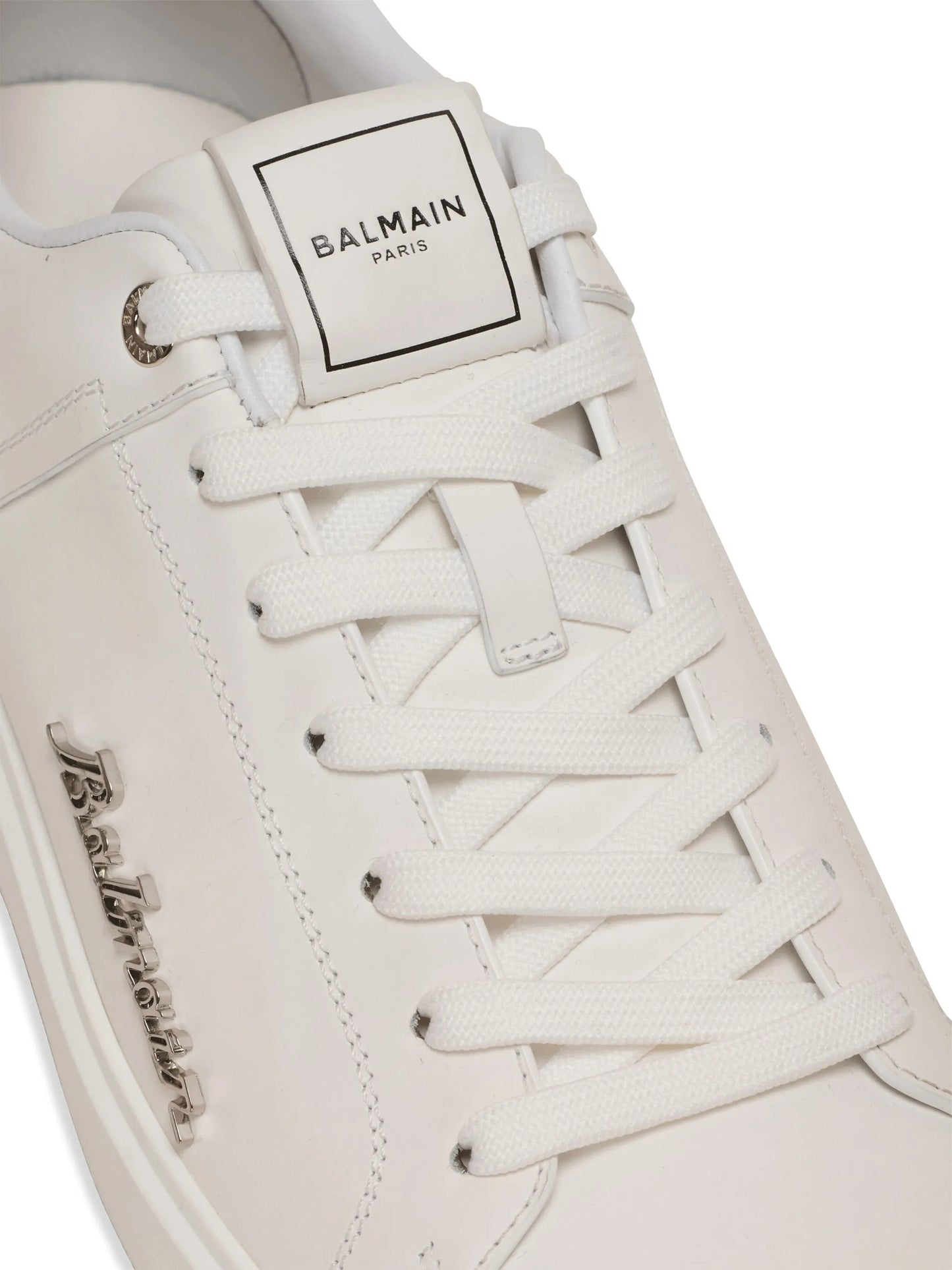 B-Court logo-plaque leather trainers