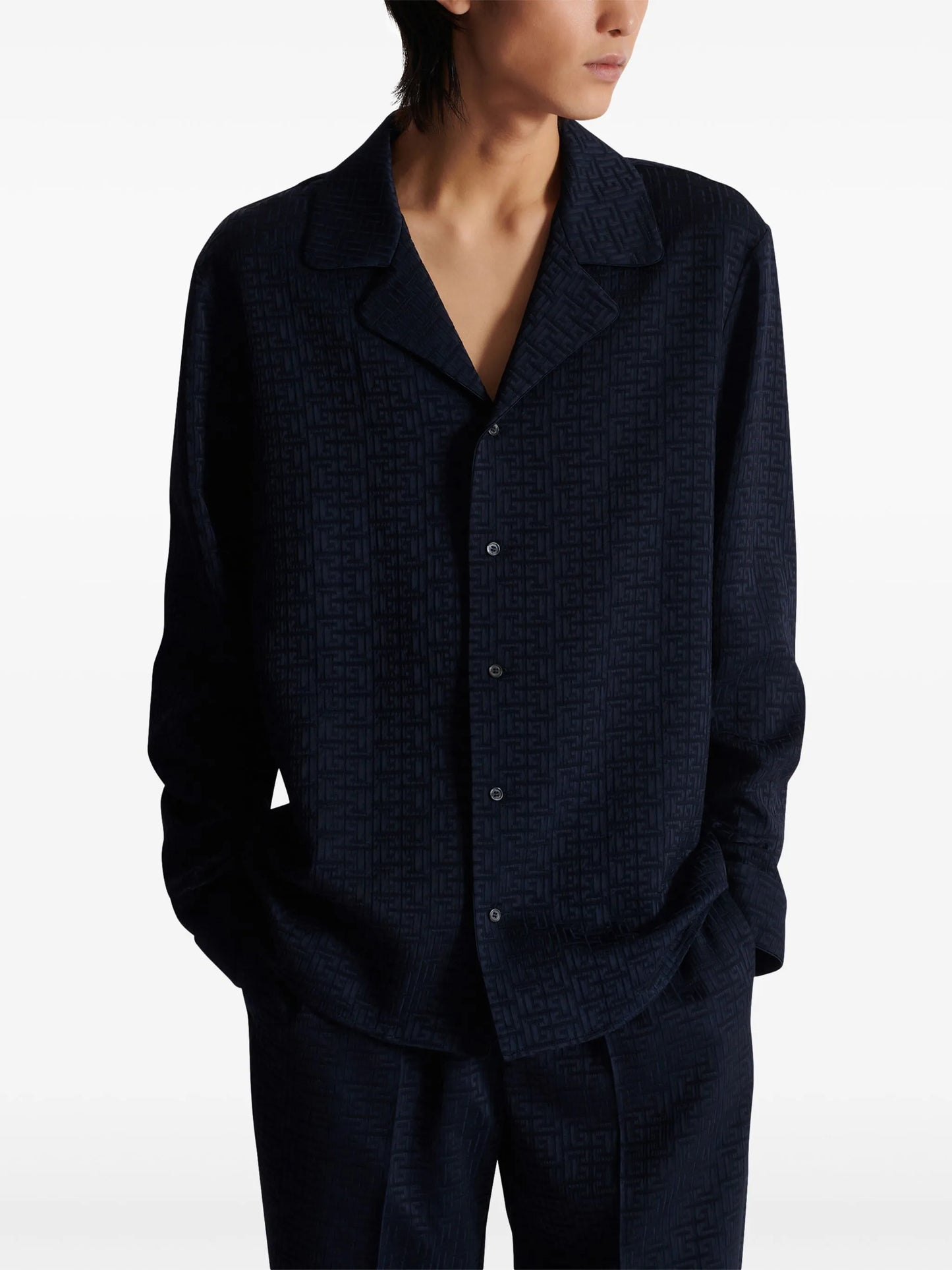 PB Labyrinth-jacquard pyjama shirt