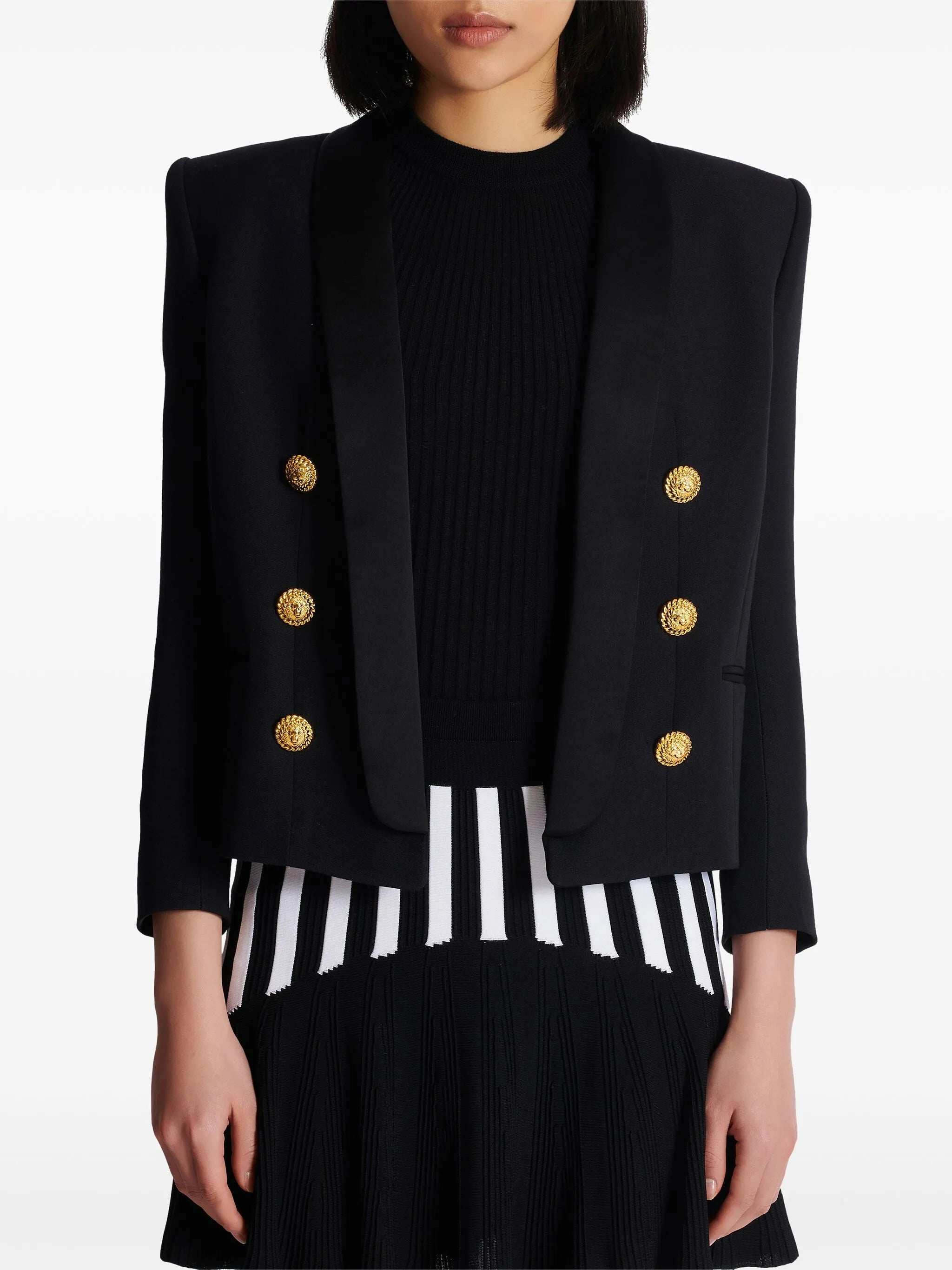 double-breasted wool blazer