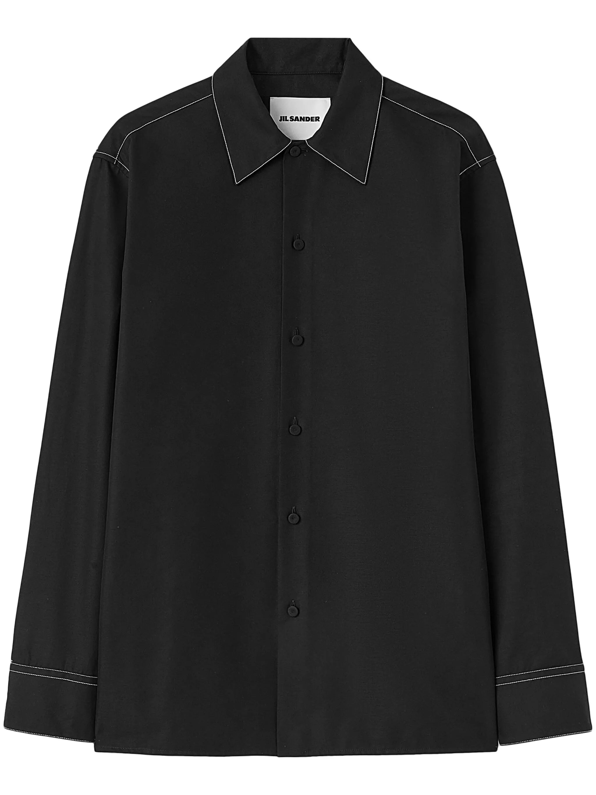 long-sleeve contrast-stitching shirt