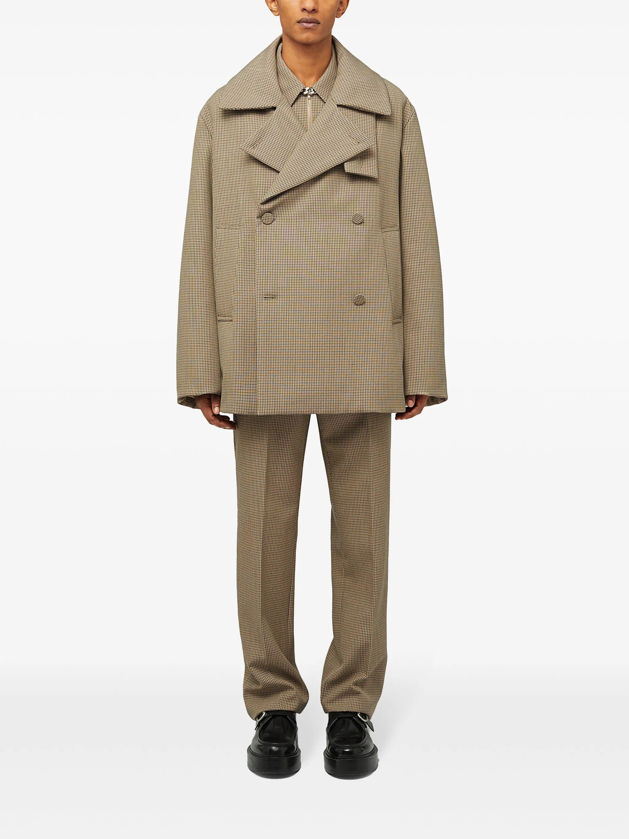 zip-up wool shirt