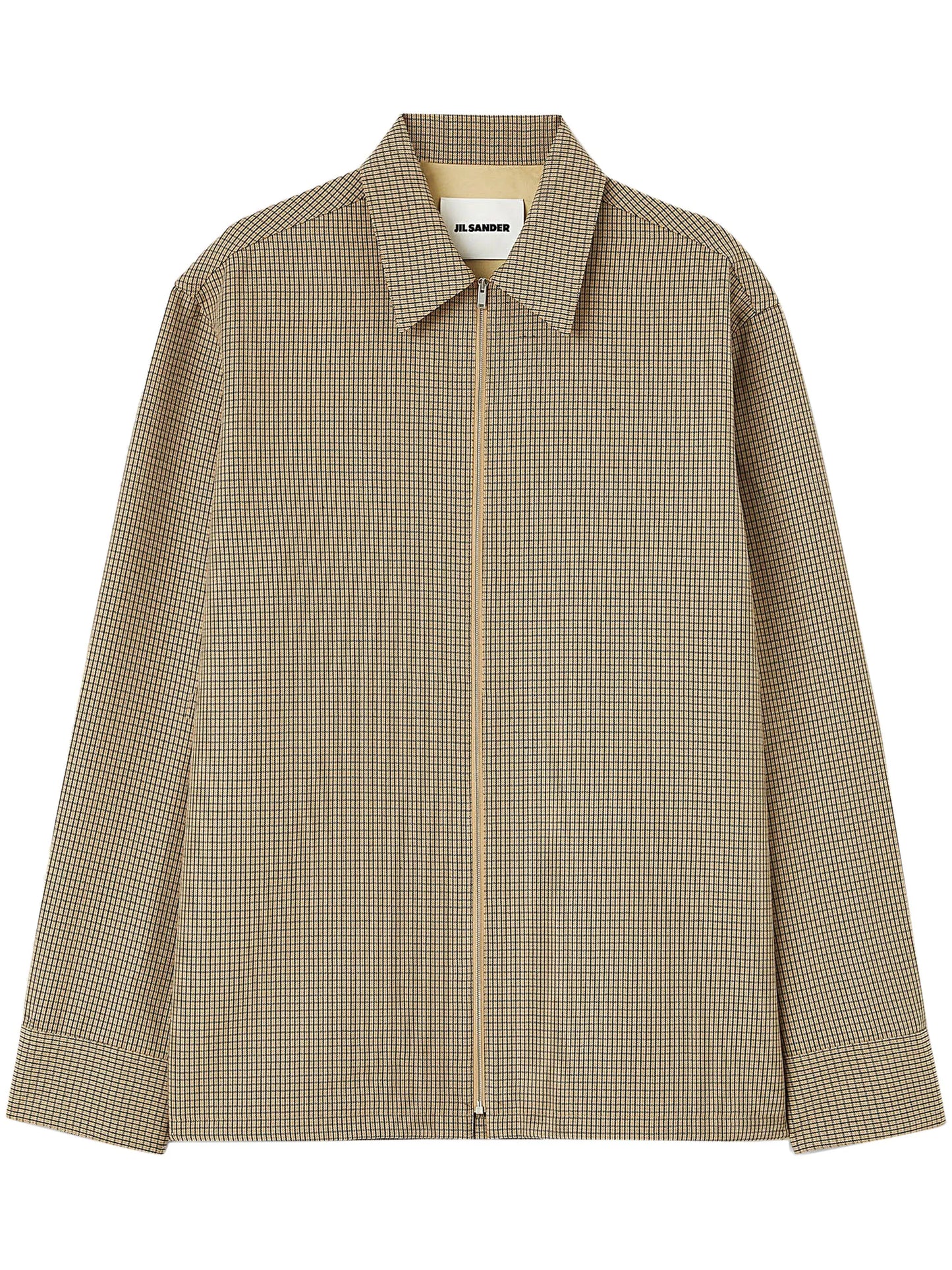 zip-up wool shirt