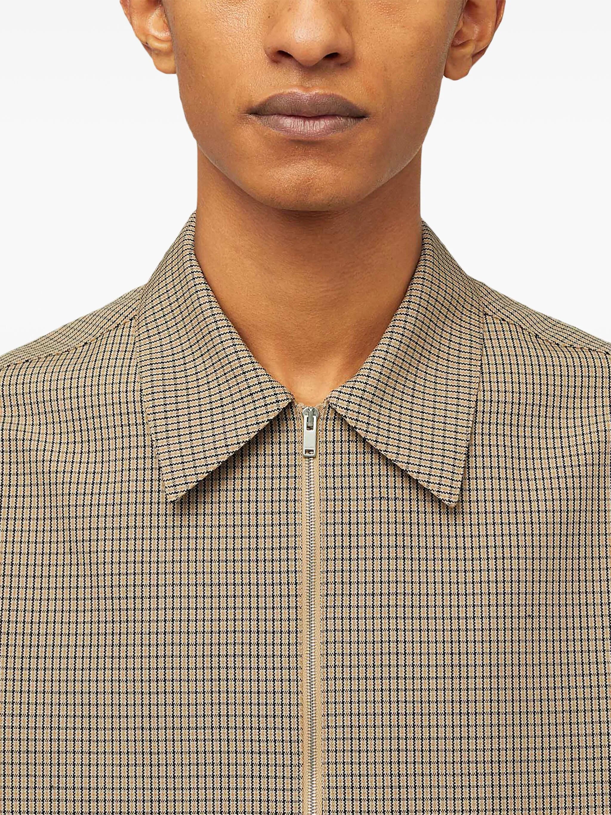 zip-up wool shirt