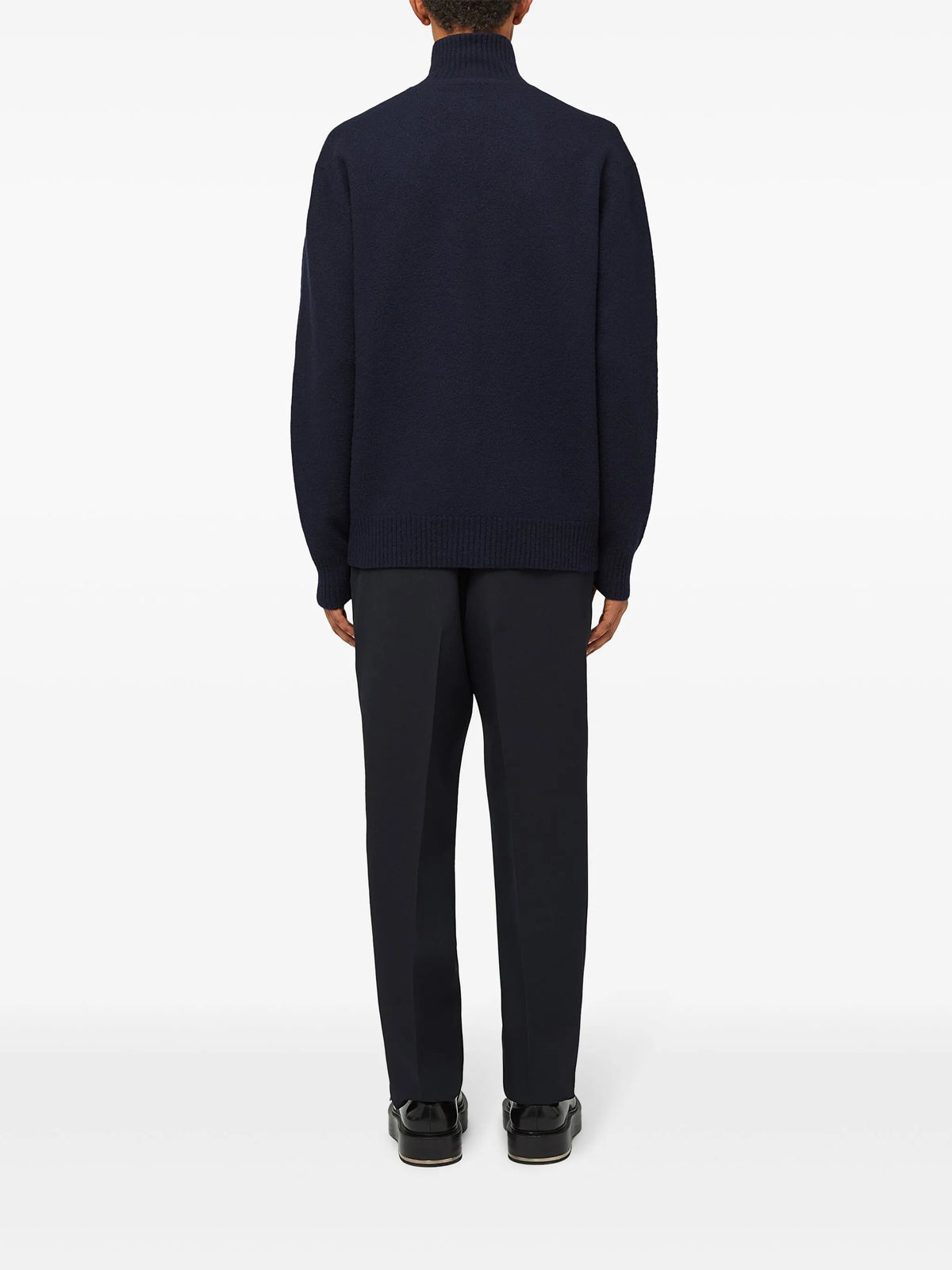 long-sleeved lightweight merino wool high-neck sweater
