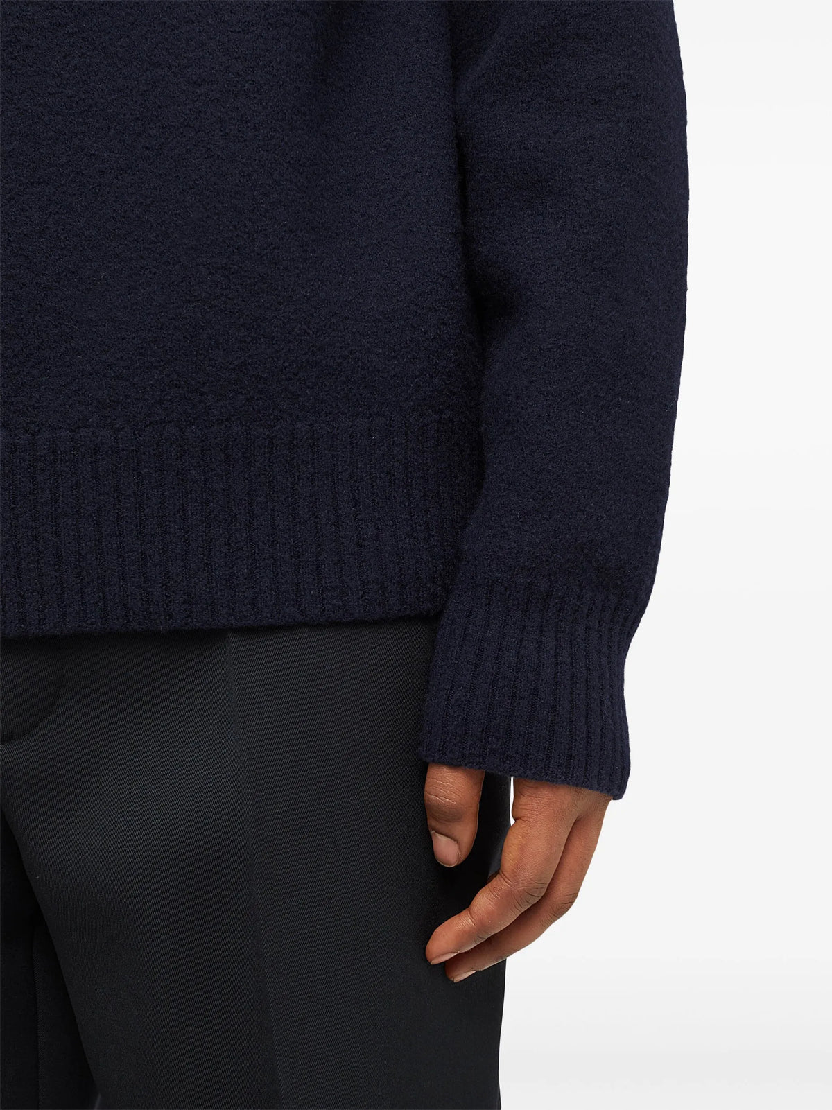 long-sleeved lightweight merino wool high-neck sweater