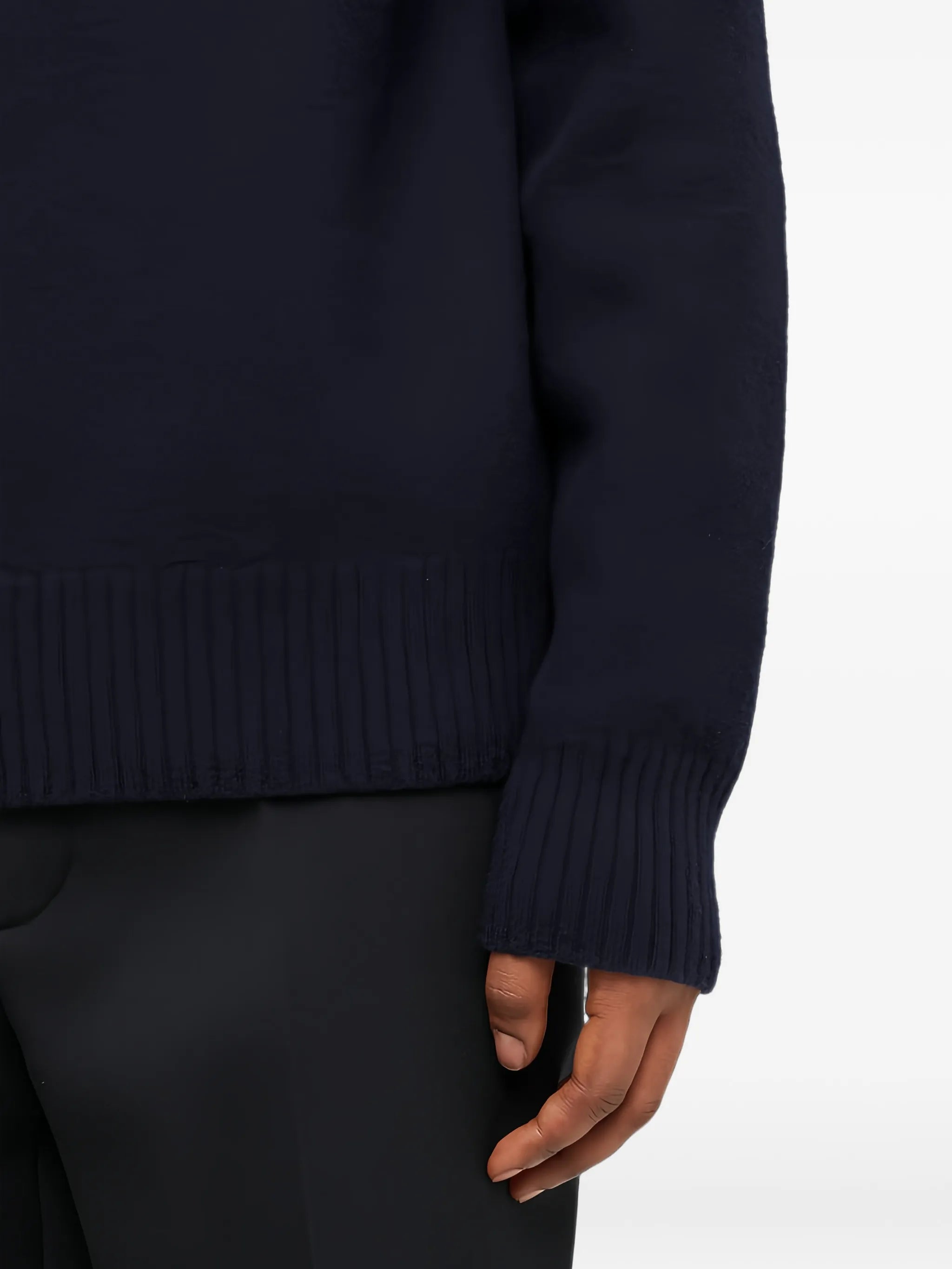 long-sleeved lightweight merino wool high-neck sweater