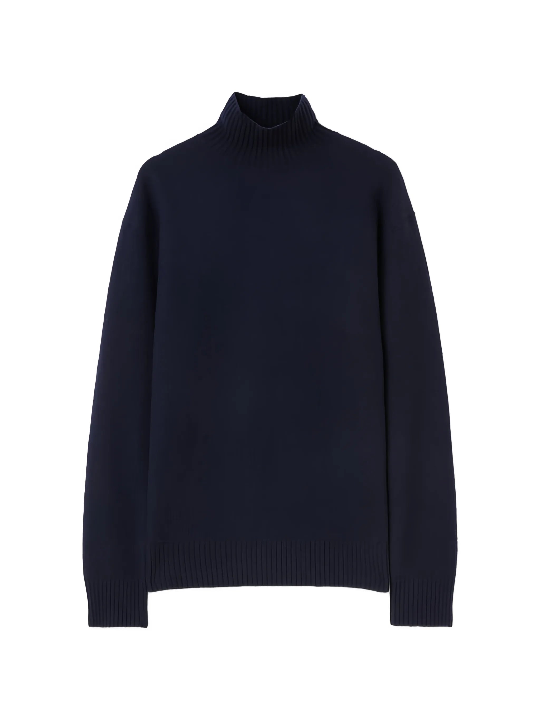 long-sleeved lightweight merino wool high-neck sweater