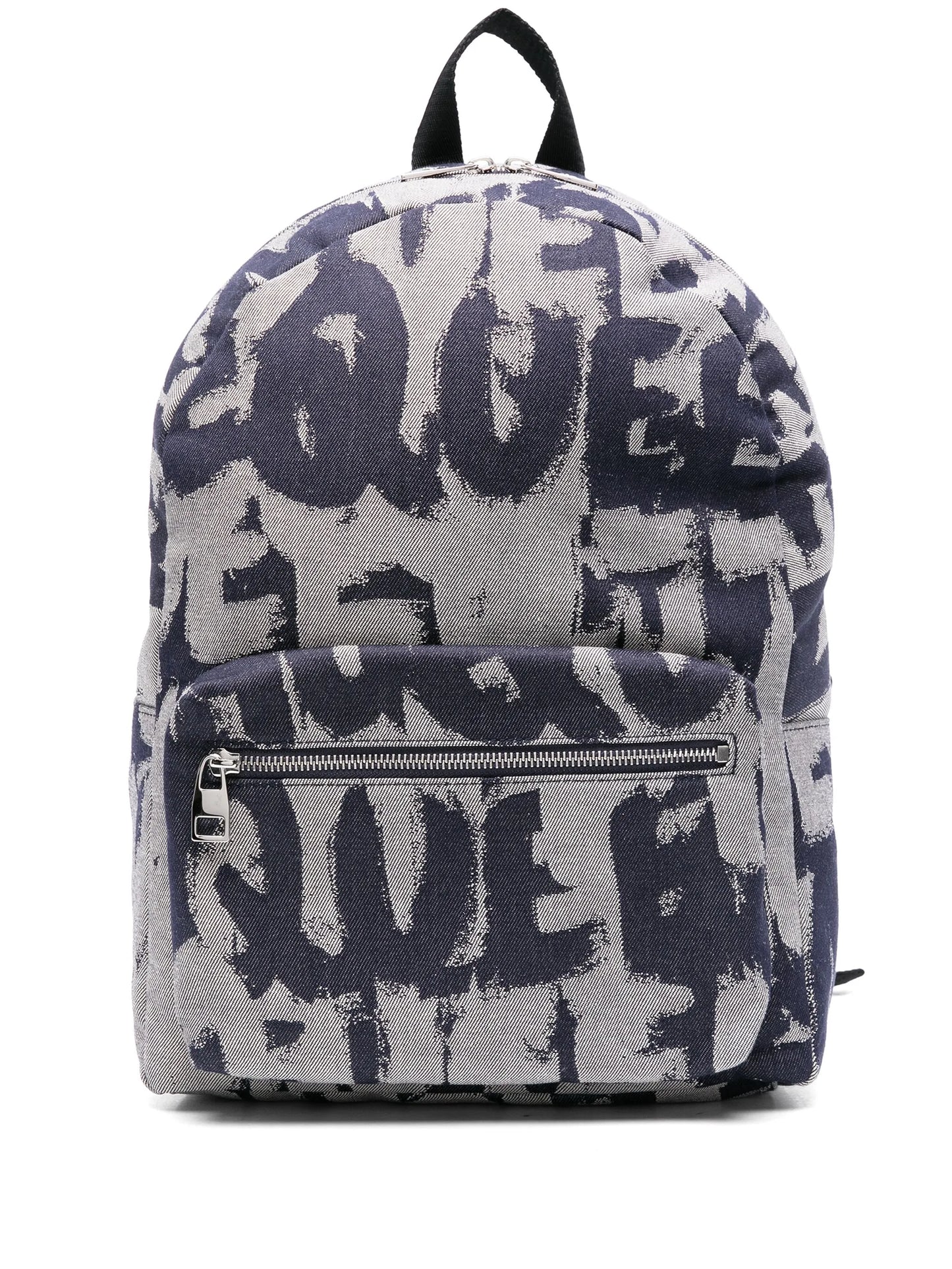 logo-print denim backpack