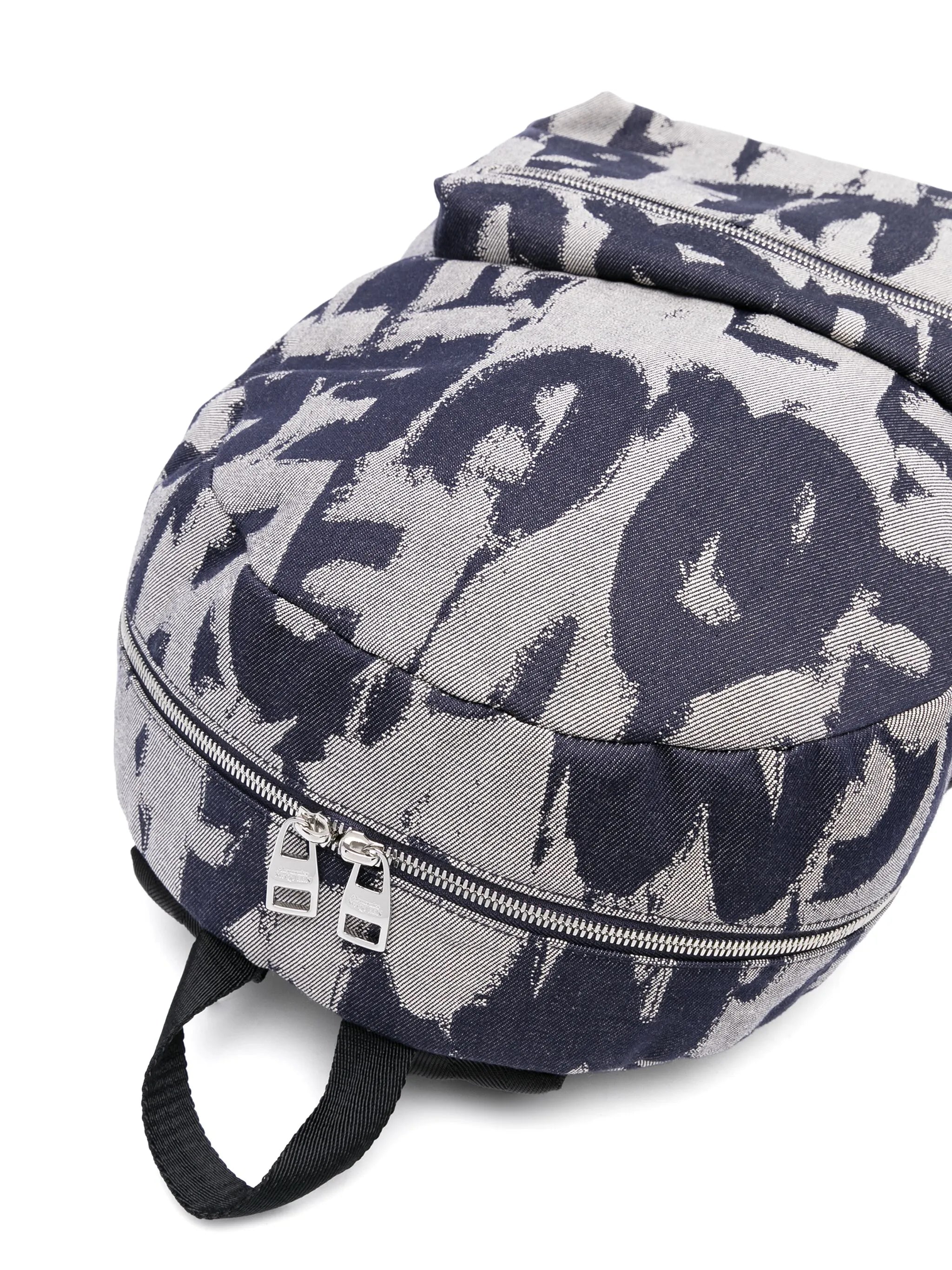 logo-print denim backpack