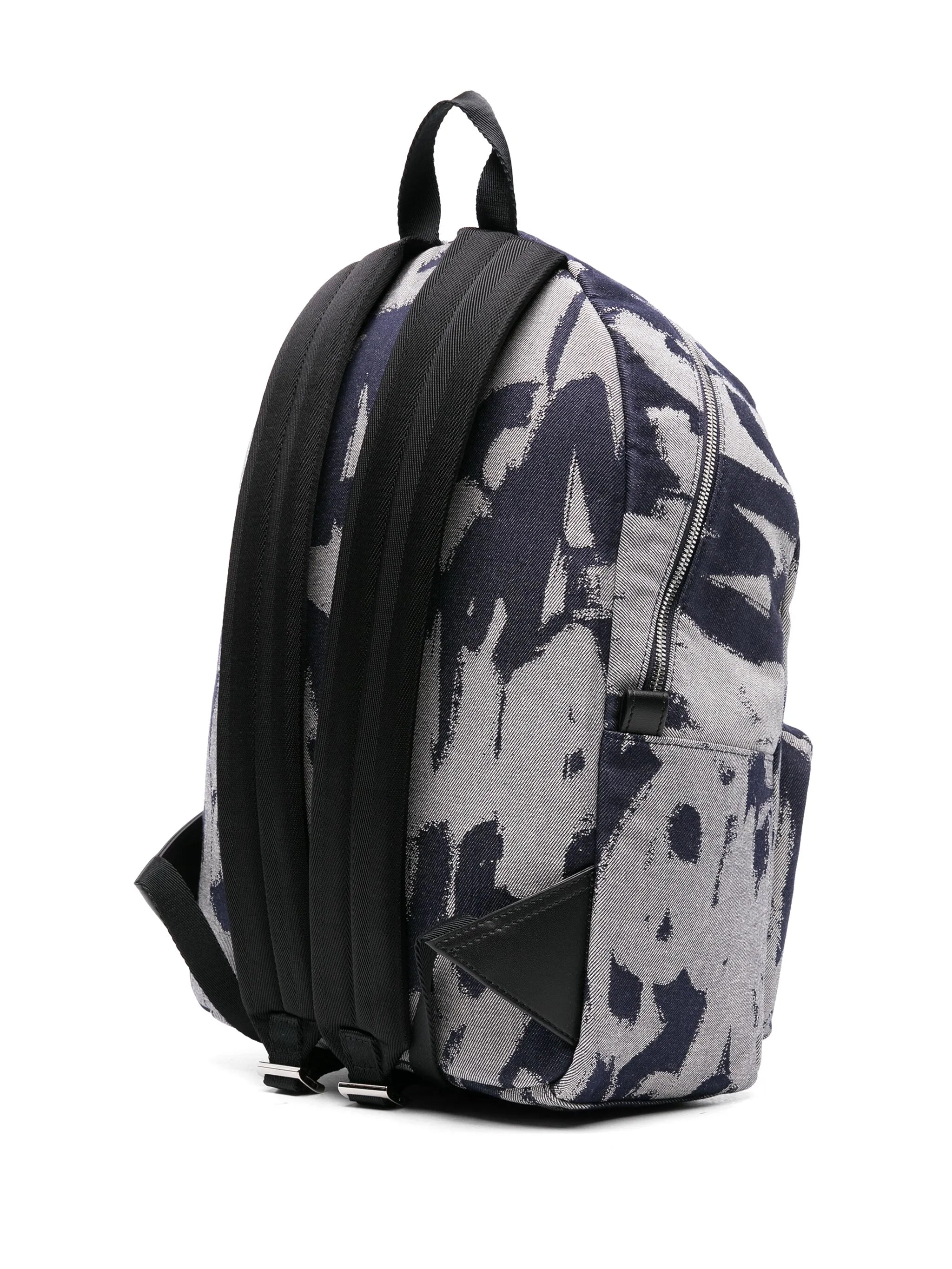 logo-print denim backpack