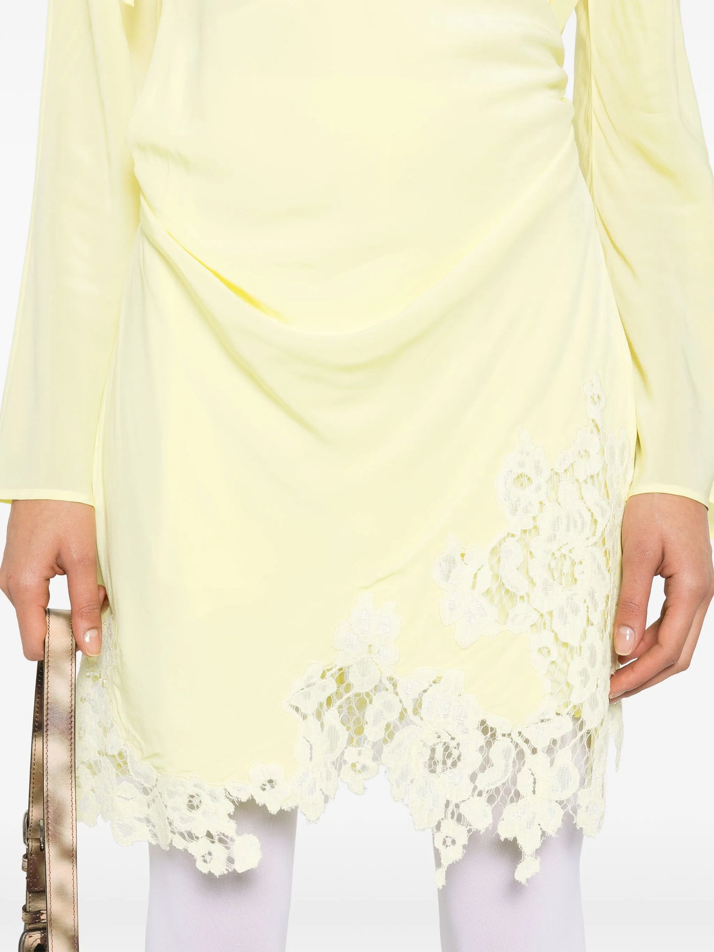 floral-lace detail mini dress