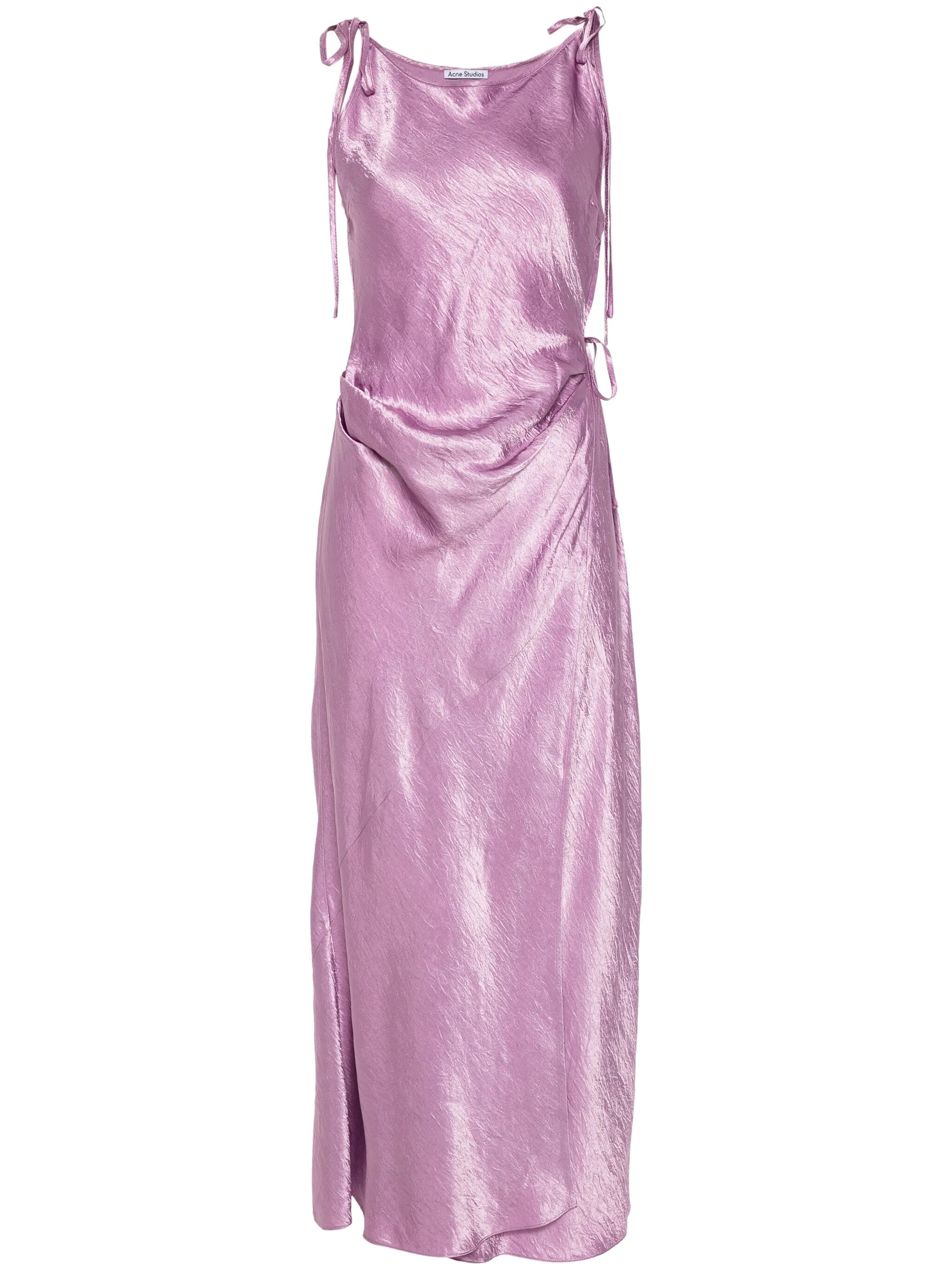 crinkled satin dress