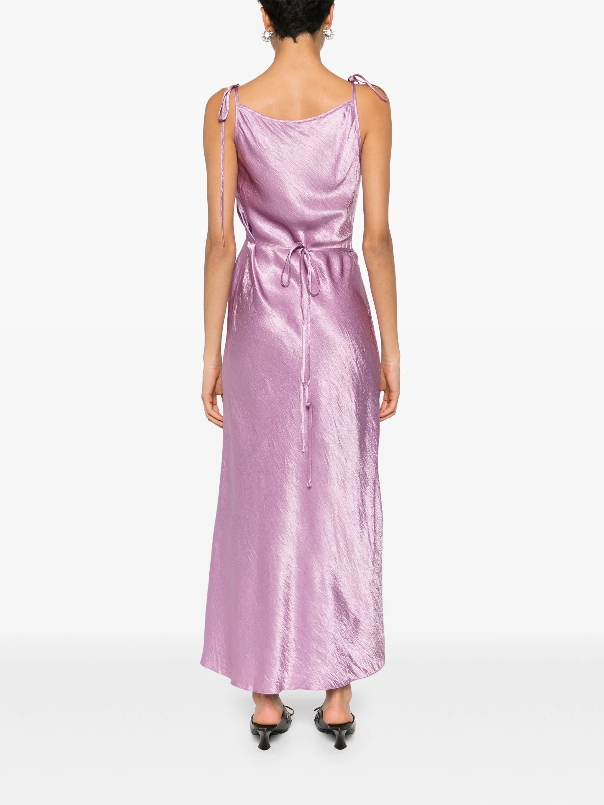 crinkled satin dress