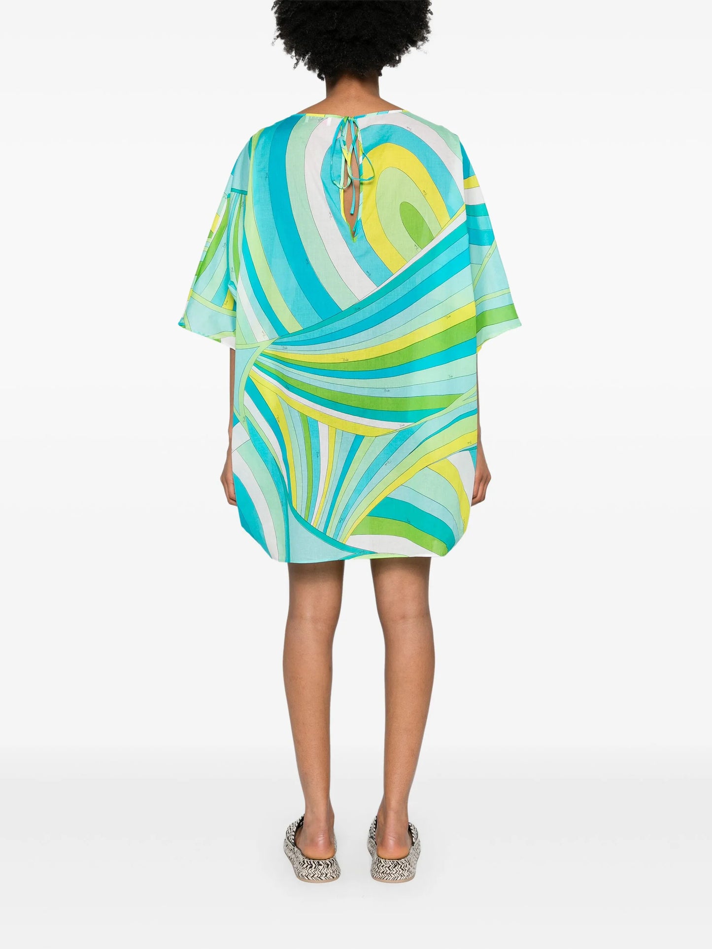 Iride-print cotton minidress