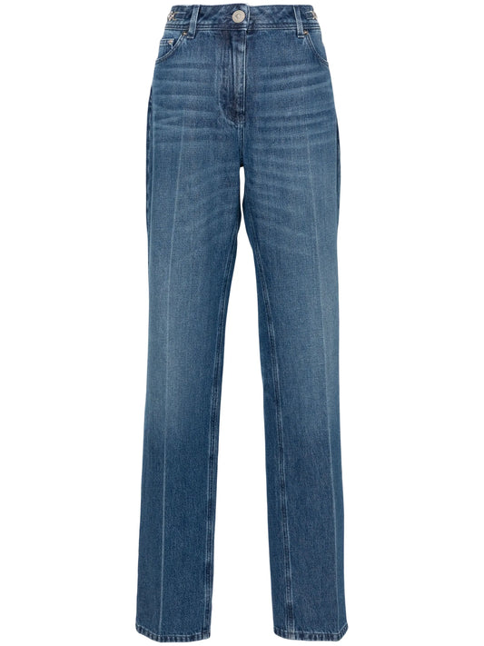 logo-plaque straight-leg jeans