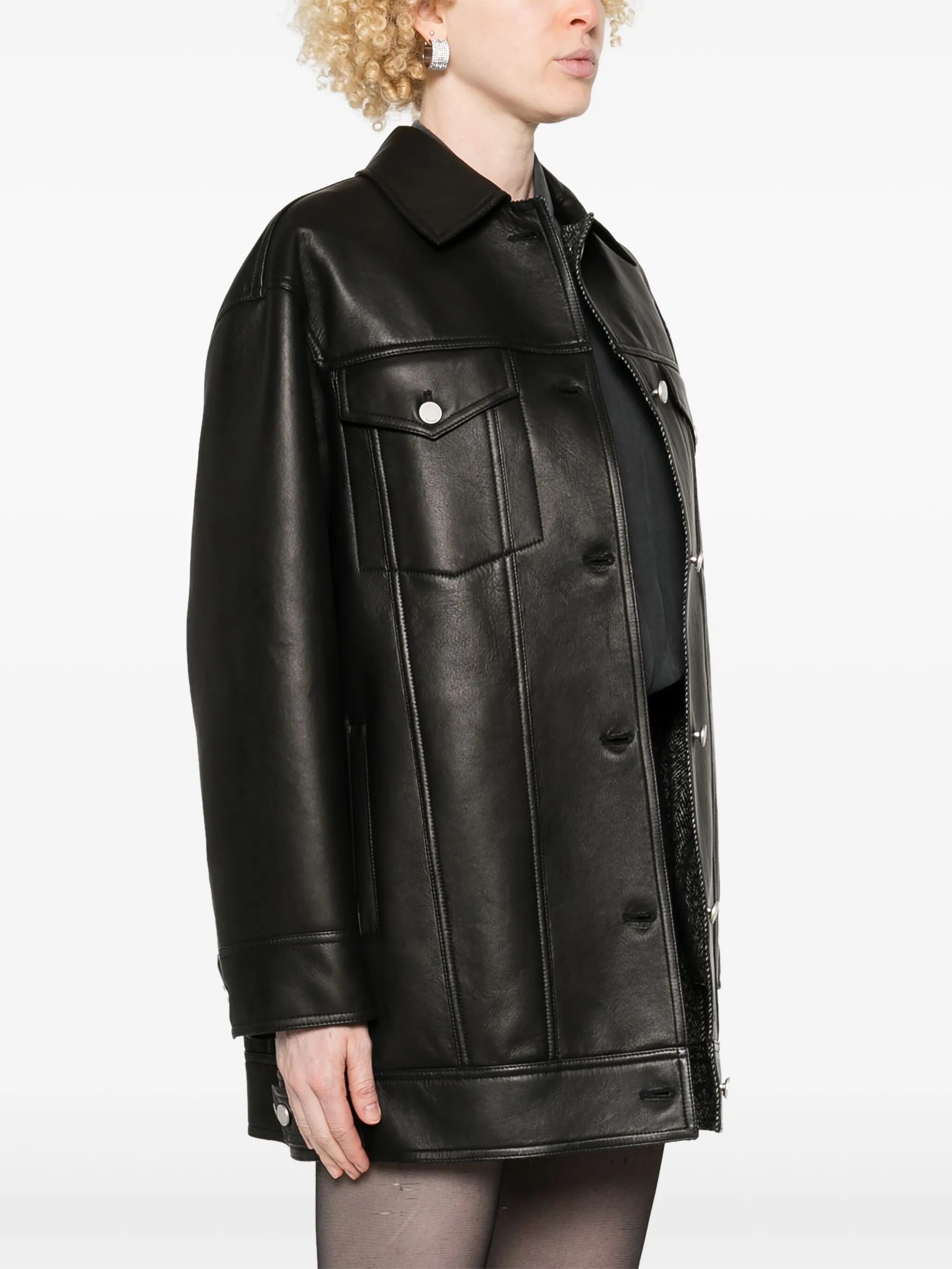 Girino leather coat