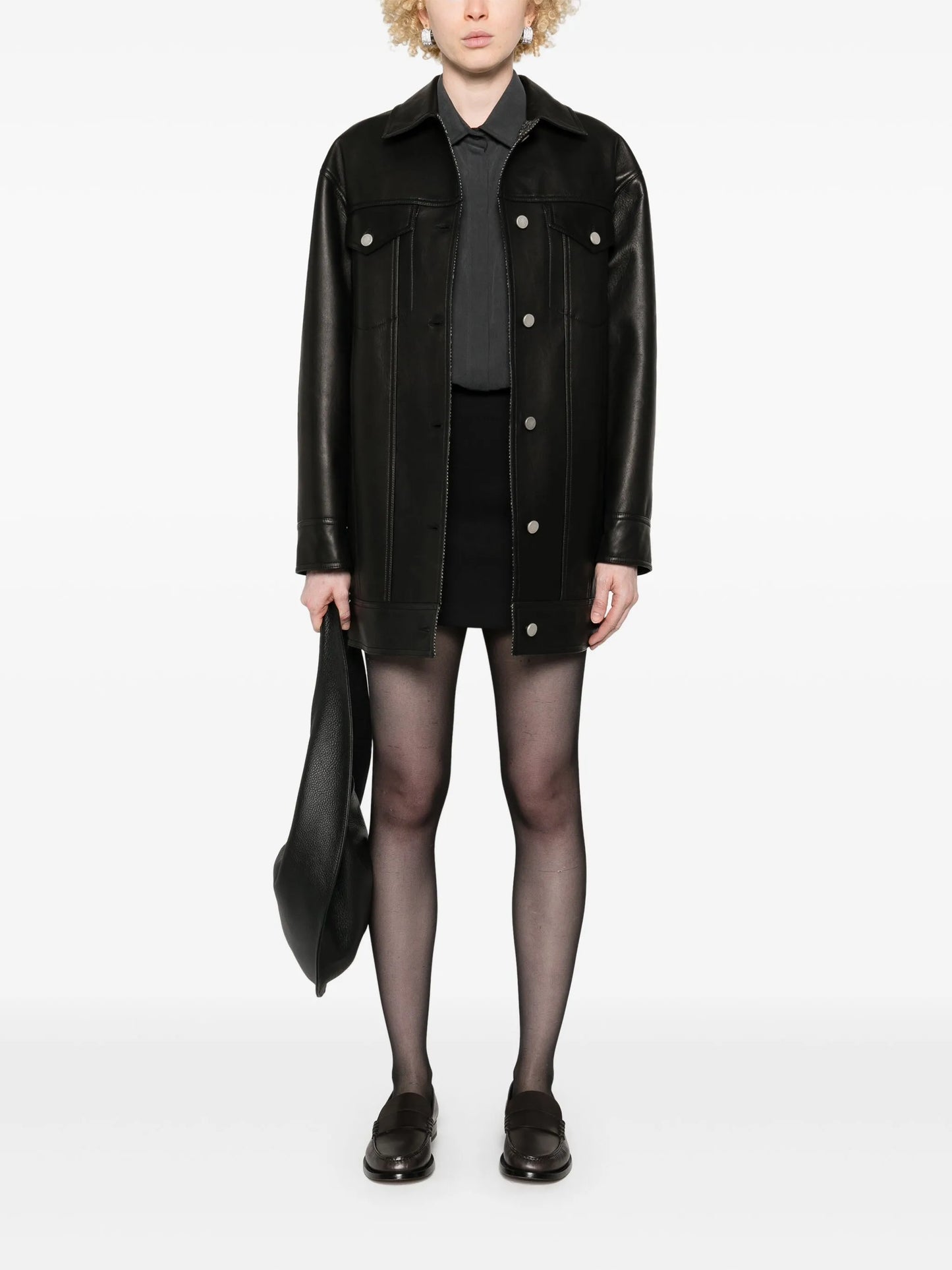 Girino leather coat