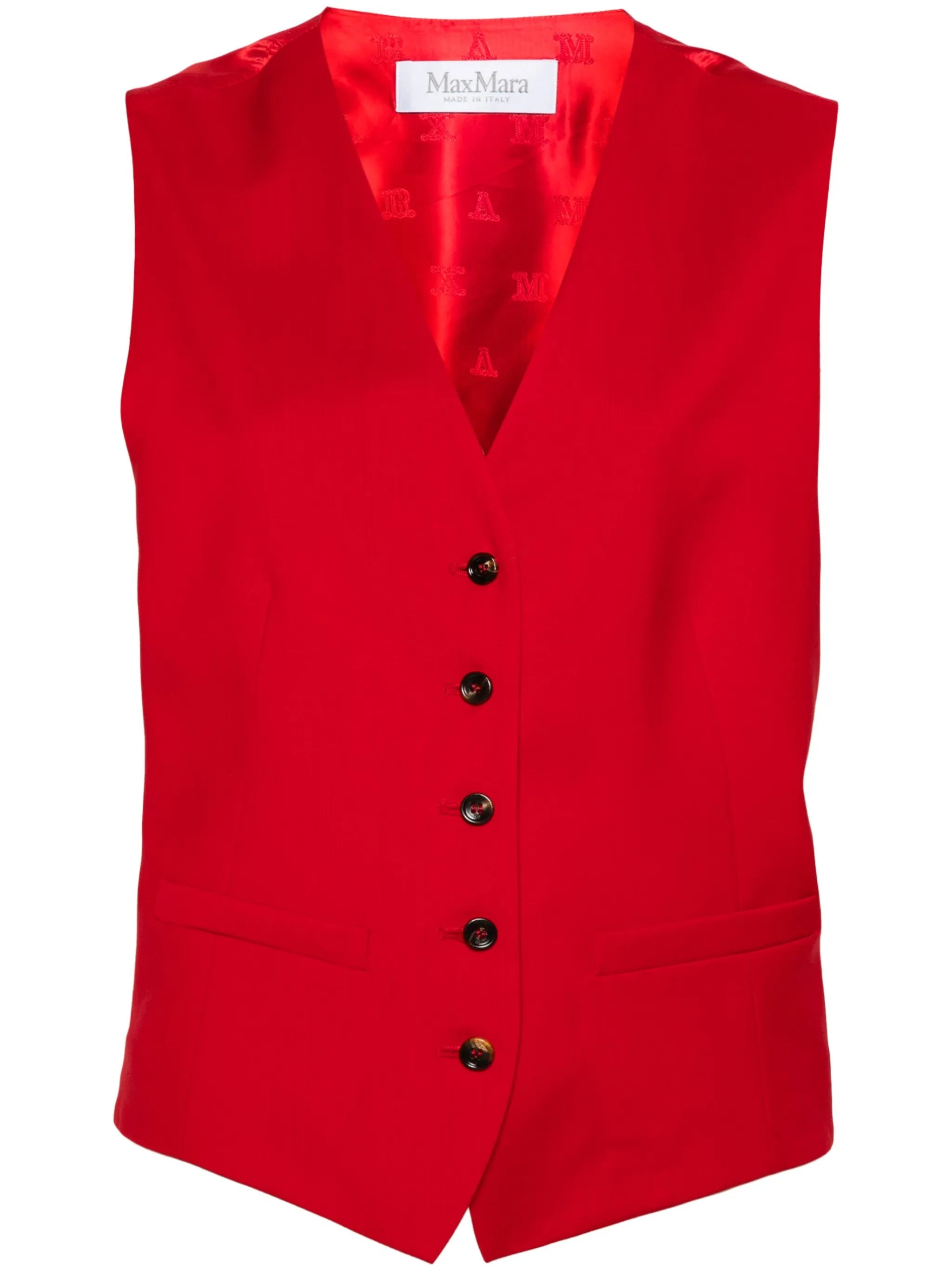 single-breasted virgin wool waistcoat