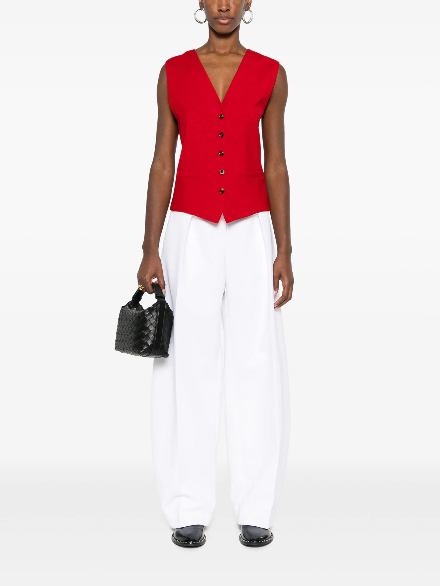 single-breasted virgin wool waistcoat