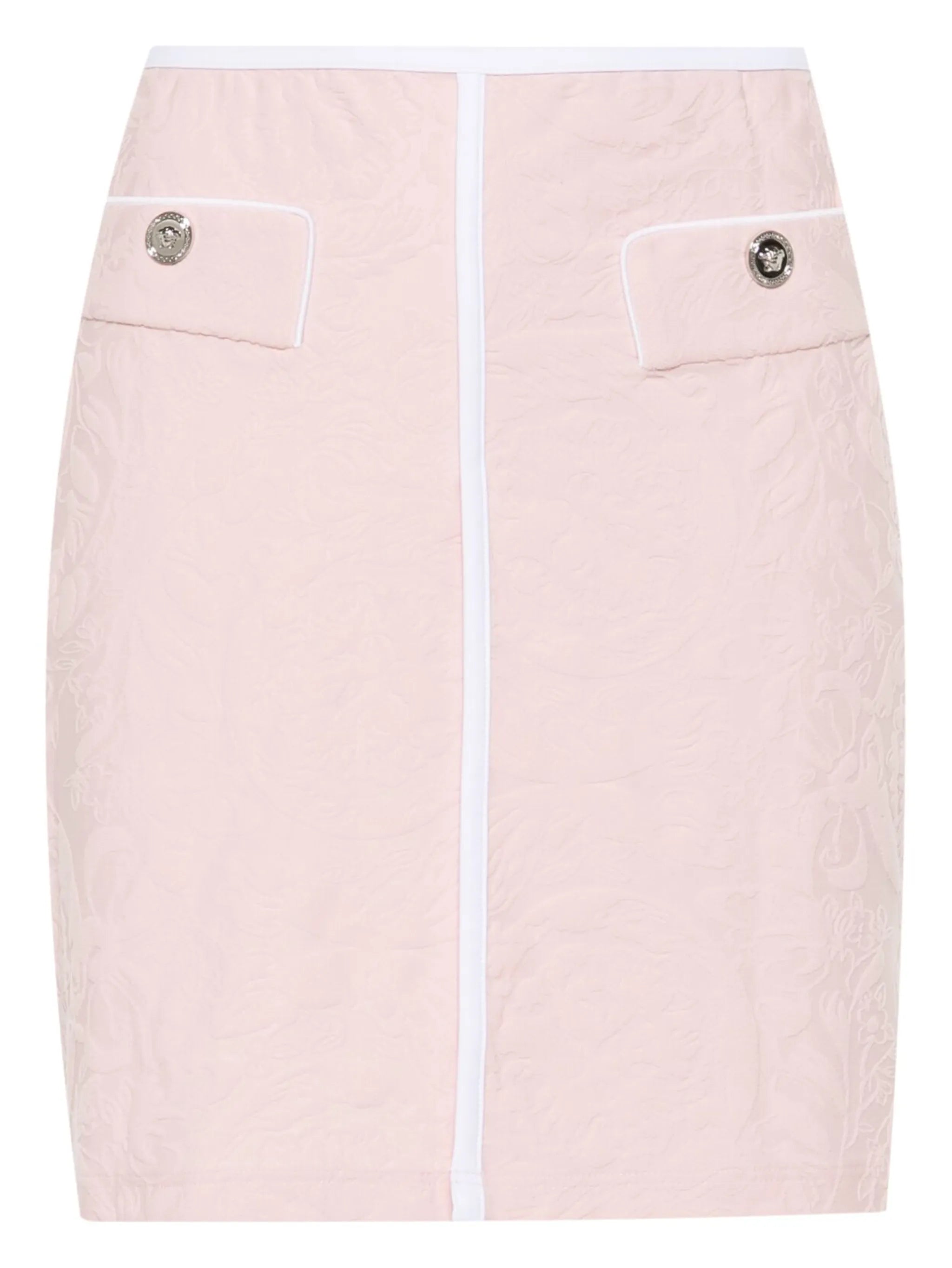 patterned-jacquard mini skirt
