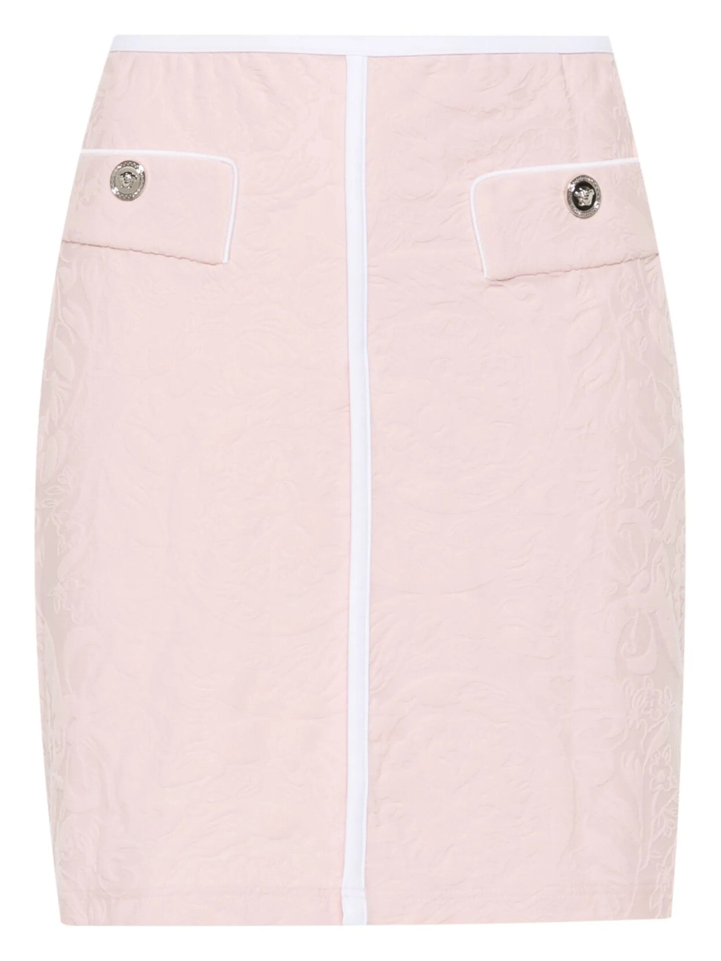 patterned-jacquard mini skirt