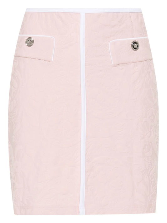patterned-jacquard mini skirt