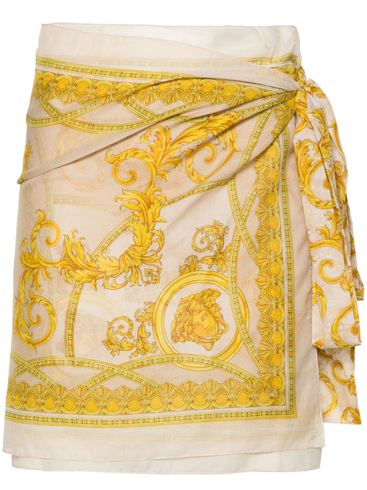 Barocco-print beach cover-up