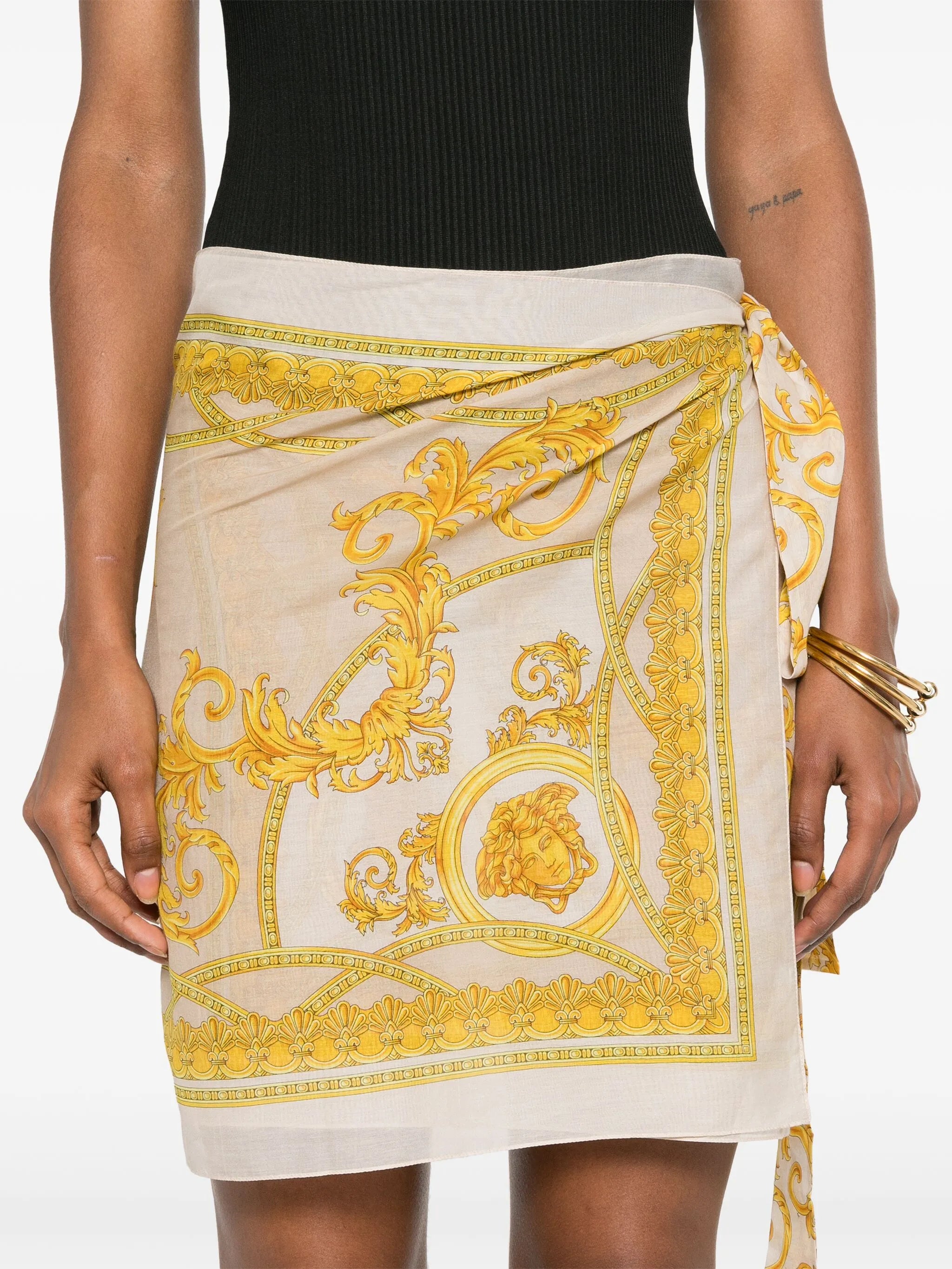 Barocco-print beach cover-up