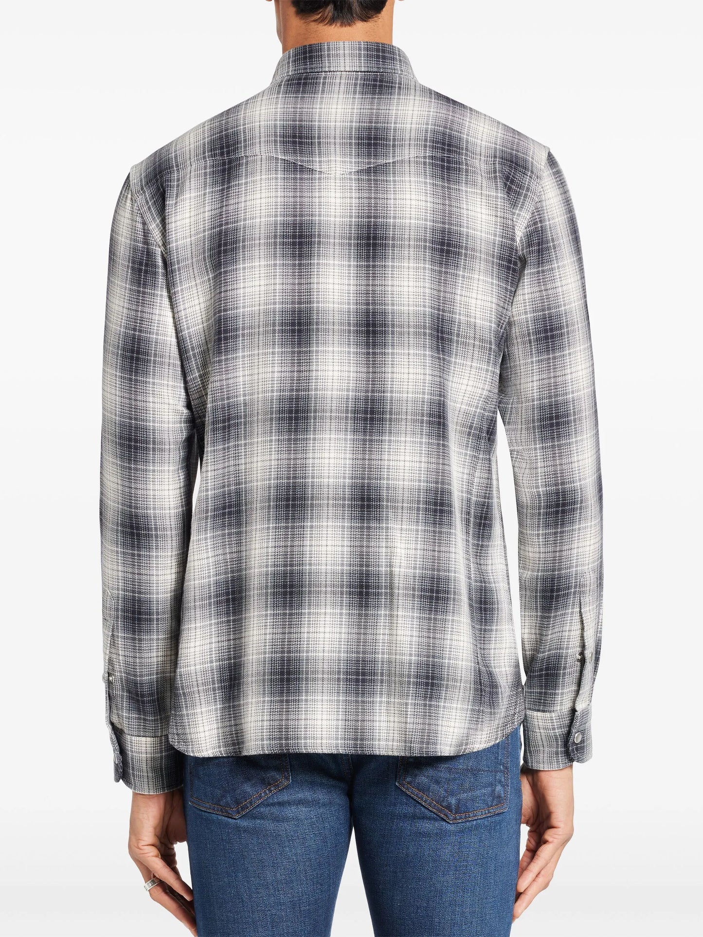 check-print cotton shirt