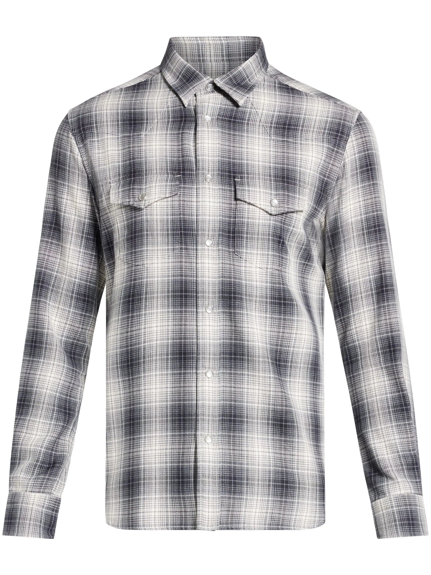 check-print cotton shirt