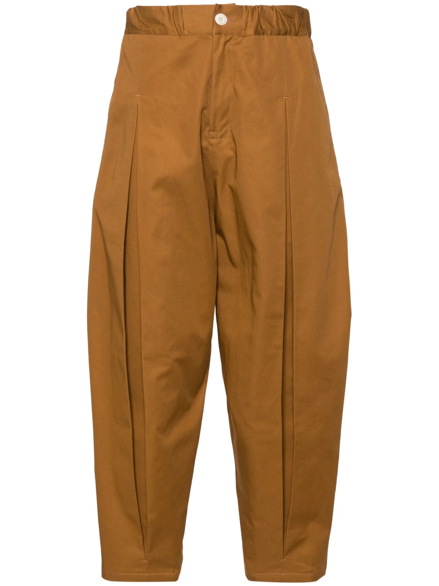 box-pleated twill trousers