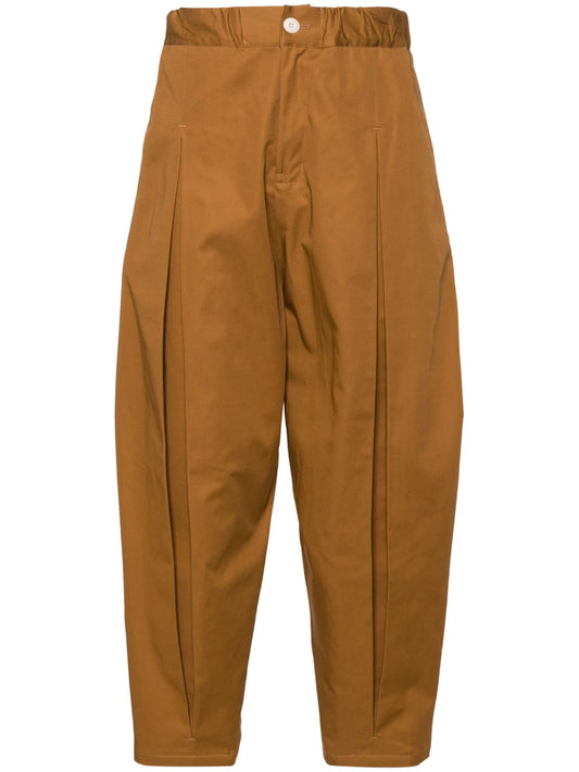 box-pleated twill trousers