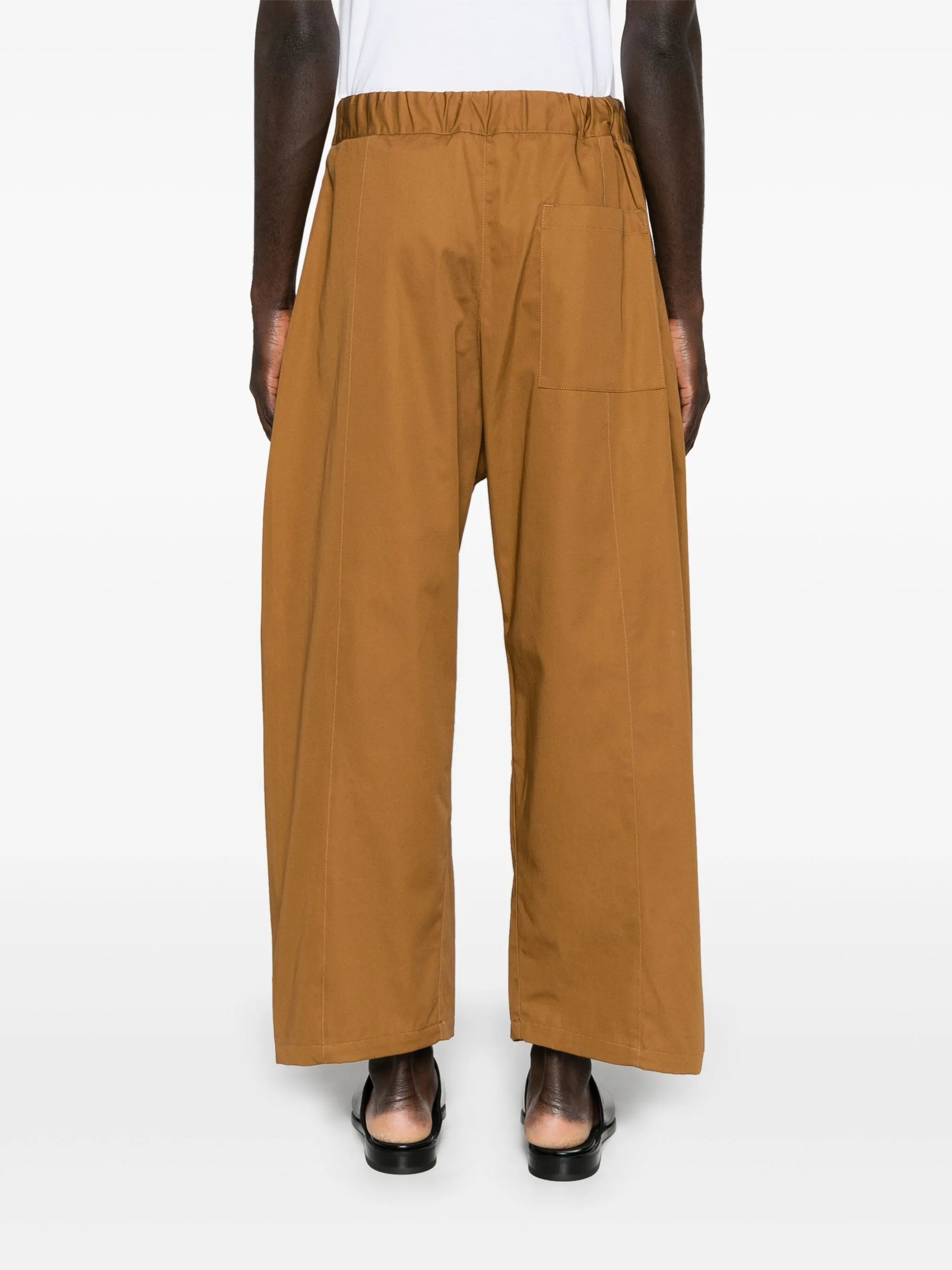 box-pleated twill trousers