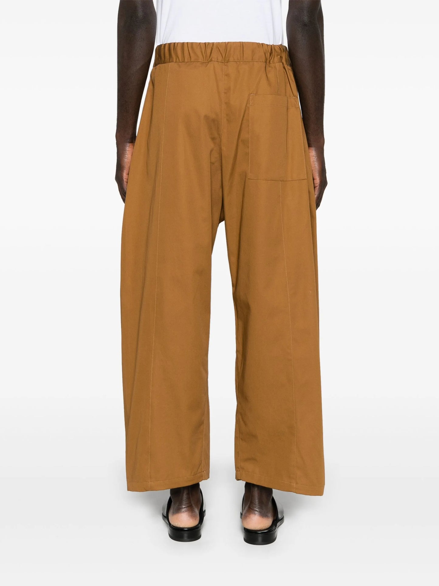 box-pleated twill trousers