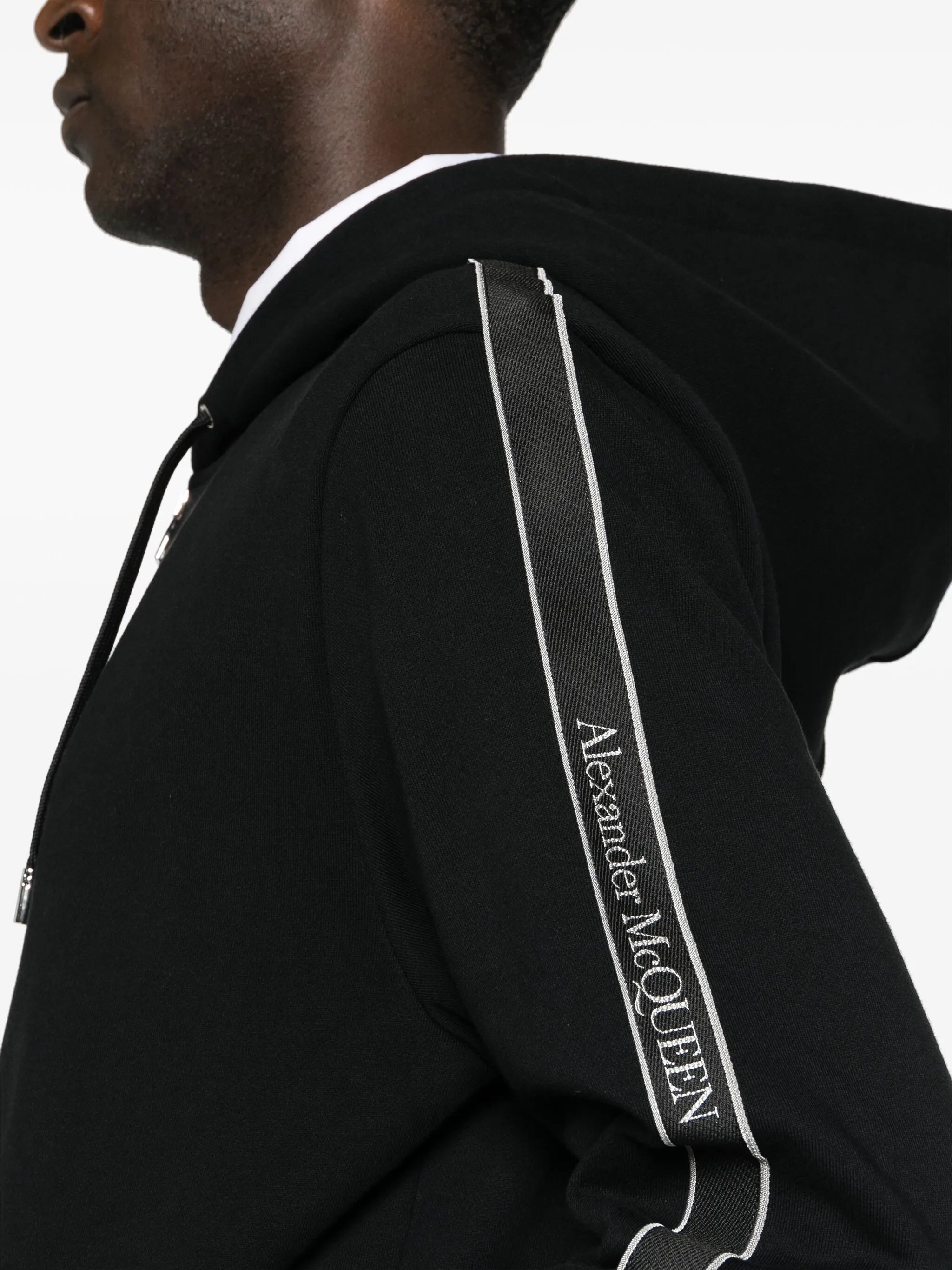 logo-trimmed cotton hoodie