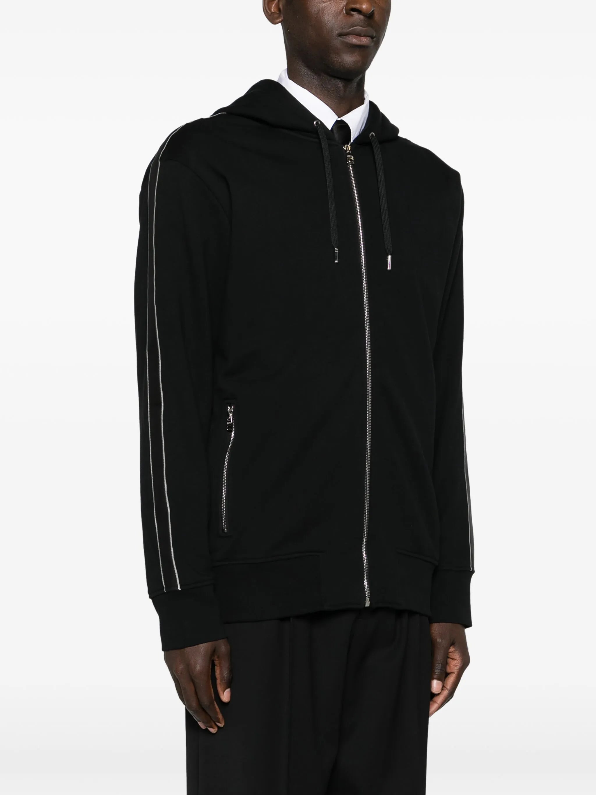 logo-trimmed cotton hoodie