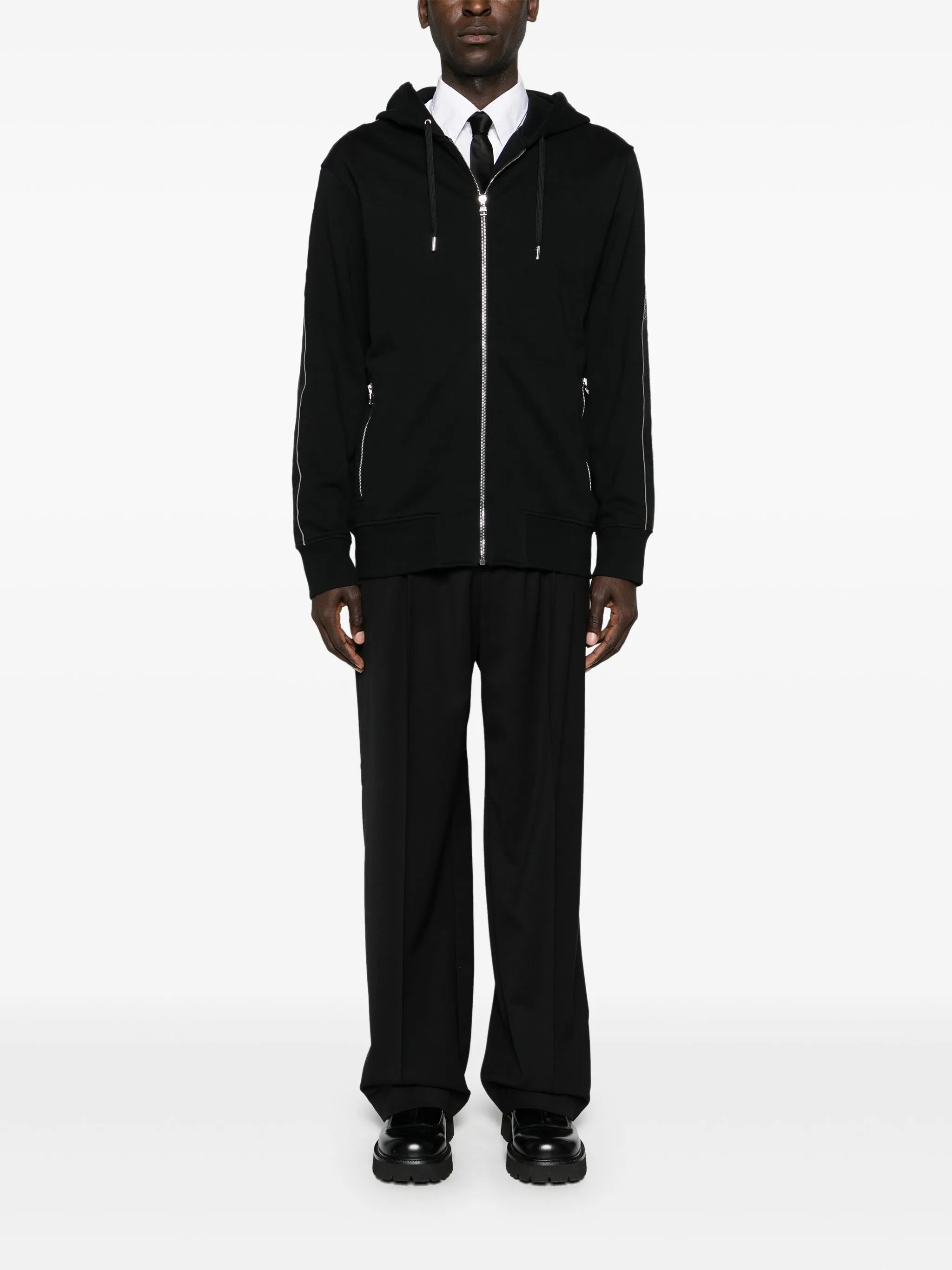 logo-trimmed cotton hoodie