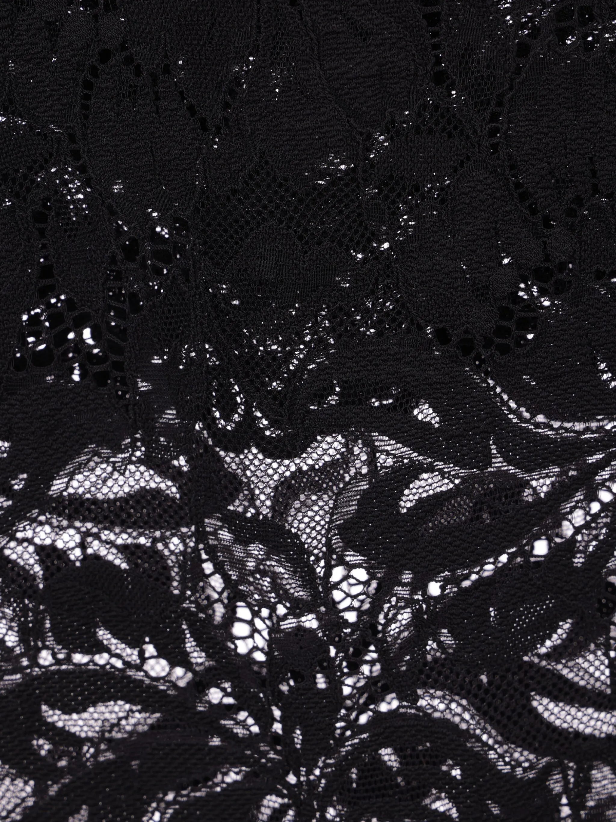 floral-lace sheer skirt
